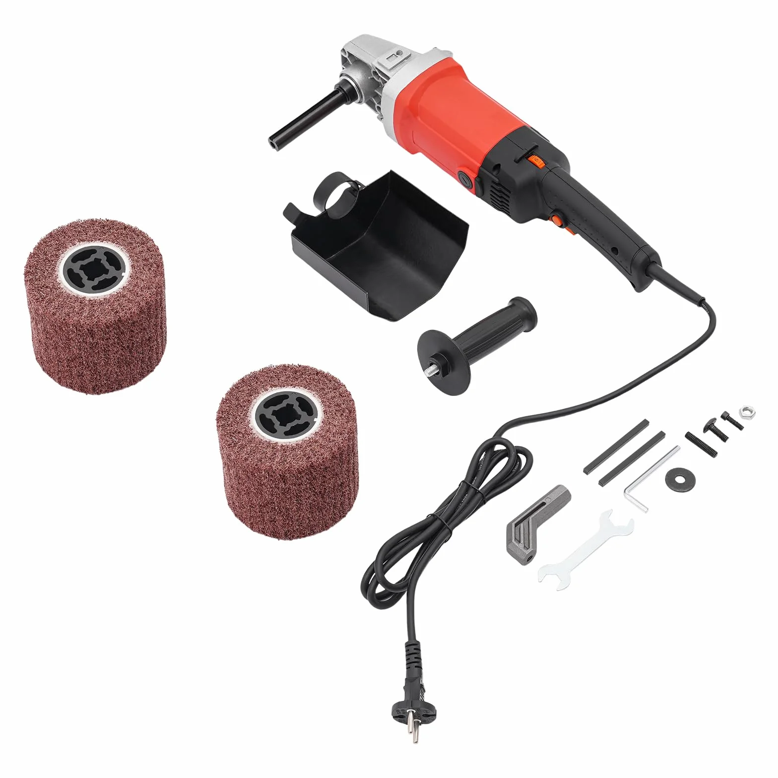 Rectificadora, 2200 W, rodillo de lijado, pulidora de burnishing, 6 velocidades, velocidad ajustable, 600-3000rpm, amoladora, amoladora de satén de 2 ruedas