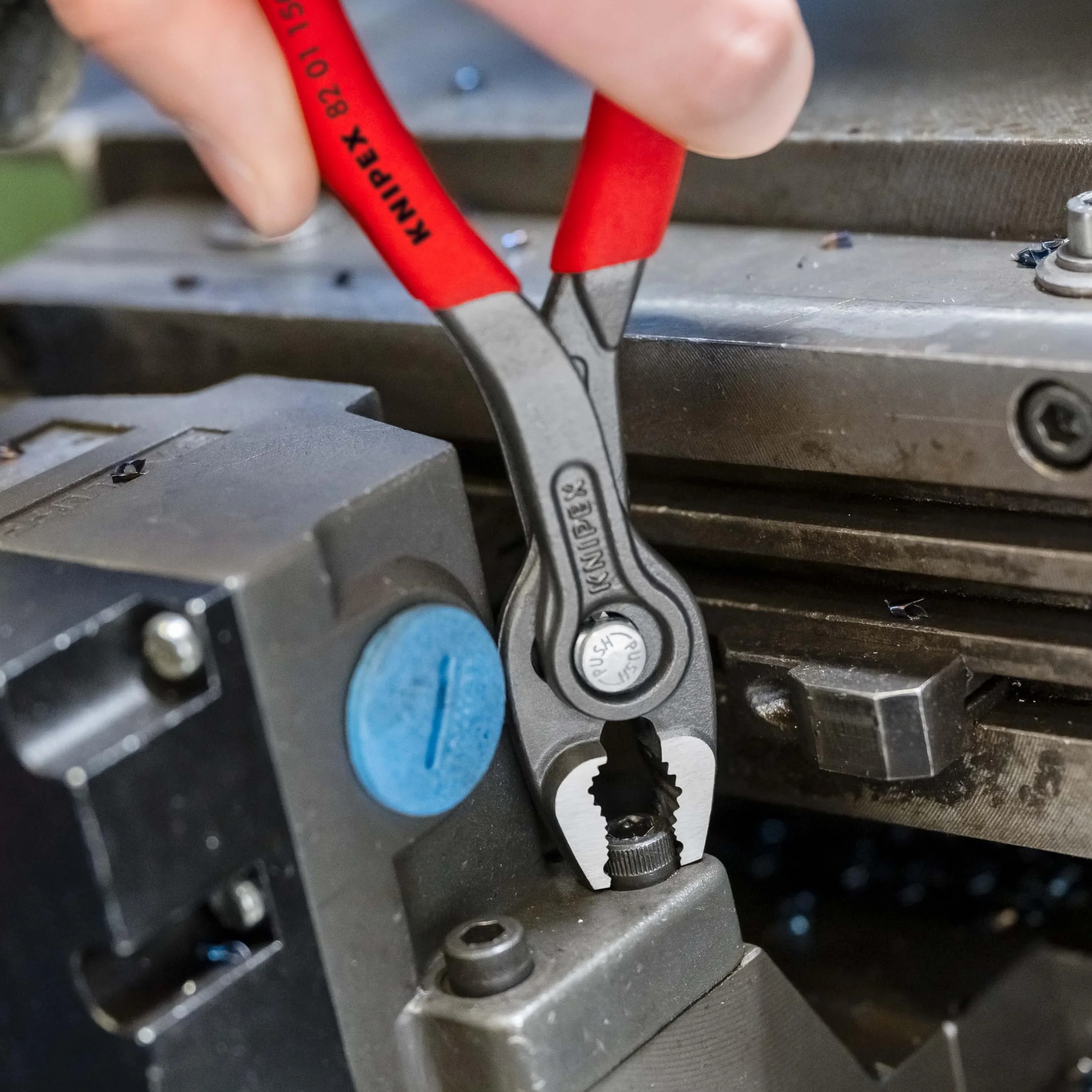 KNIPEX 82 01 150 TwinGrip Alicate de presión frontal y lateral, Mangos plásticos por inmersión antideslizantes gris atramentado, 150 mm