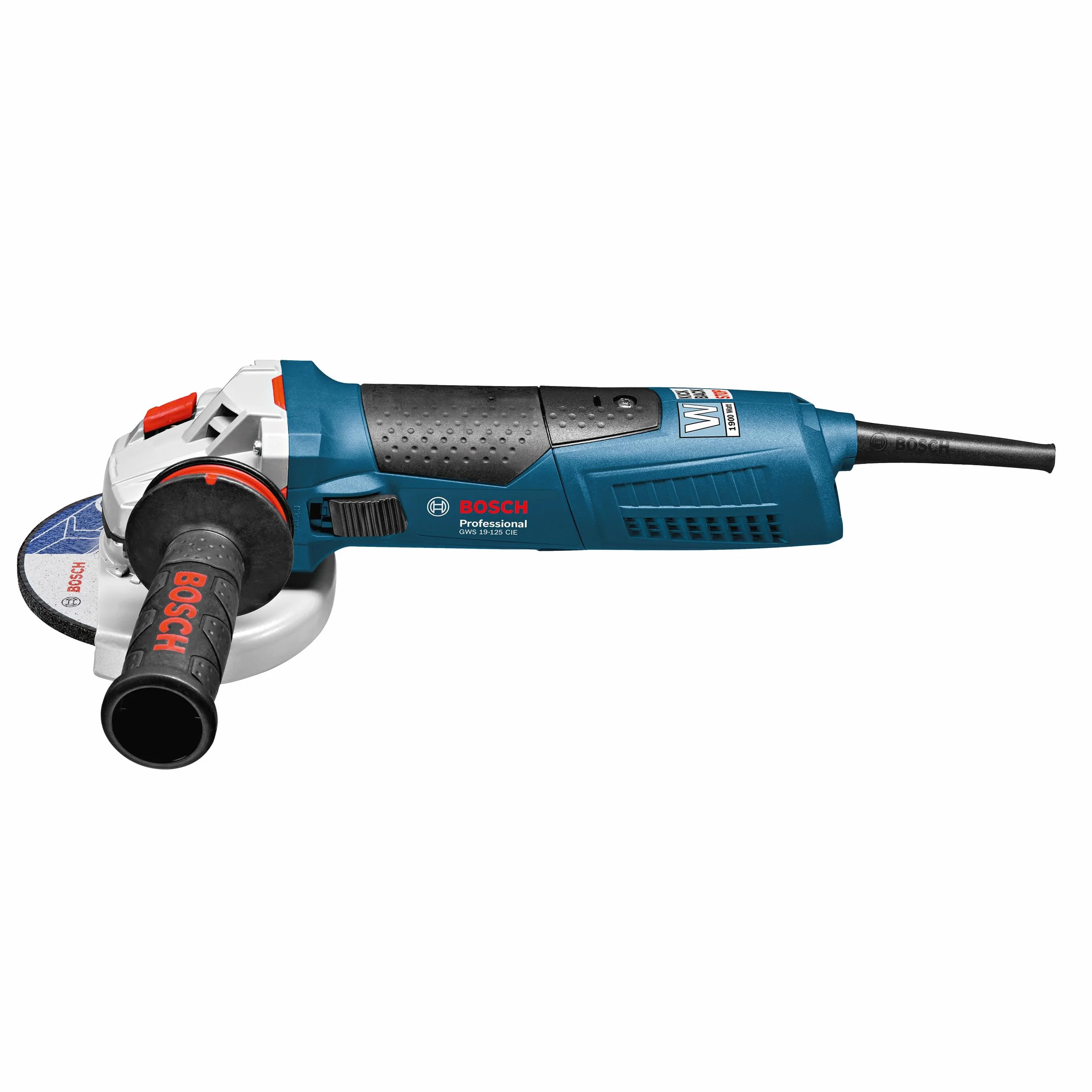 Bosch Professional amoladora angular GWS 19-125 CIE (incl. brida, cubierta protectora, tuerca de apriete, empuñadura auxiliar, llave de dos agujeros)