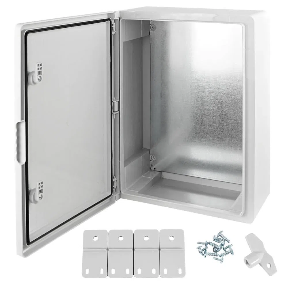 Armario de Distribución para Pared con Placa de Montaje Galvanizada, Caja Industrial de Control Vacía de Plástico ABS con Puerta Protección IP65, tamaño 300x400x170