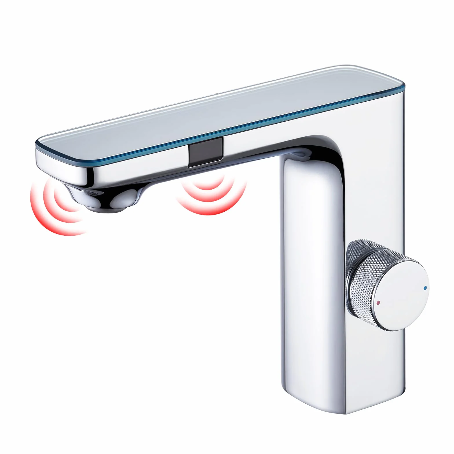 CREA Grifo Baño con Sensor Automático, Grifo Lavabo con Automático Infrarrojo, Grifo Mezclador Sensor, Moderno Grifo Baño Lavabo Automático, Grifo Monomando Inteligente, Cromo