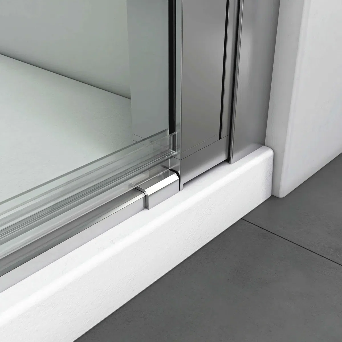 BELLOBATH - Mampara de Ducha Puerta Abatible Reversible - Vidrio Transparente 6 mm Antical - Sin Perfilería Inferior - Plata Brillo - Ancho adaptable 66-69 cm