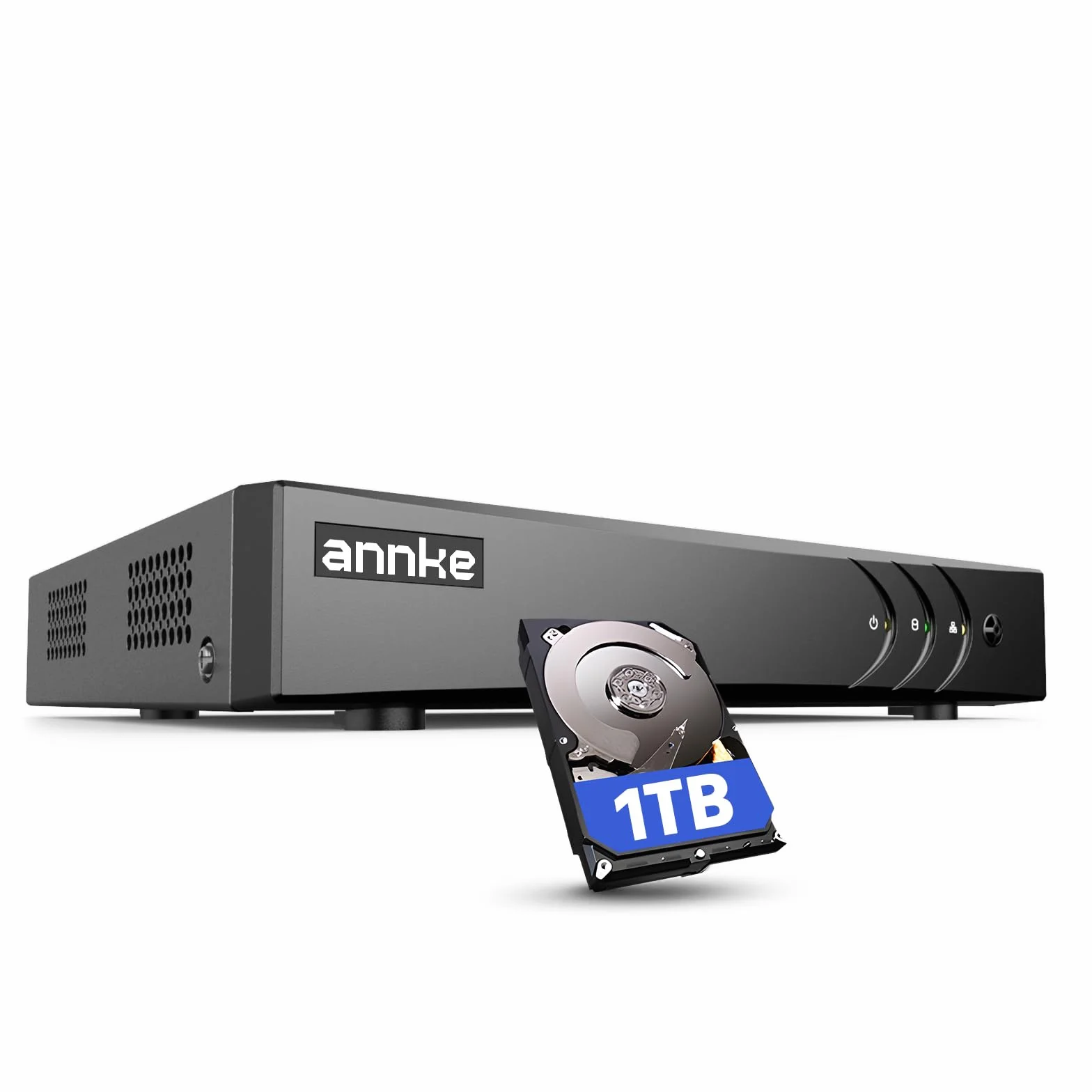 ANNKE 3K/5MP Lite DVR 8 Canales con 1 TB Disco Duro, CCTV Video Vigilancia DVR Soporta 8 Cámaras Analógicas y 2 Cámaras IP, Detección de Personas y Vehículos, H.265+, Alerta por E-Mail con Fotos