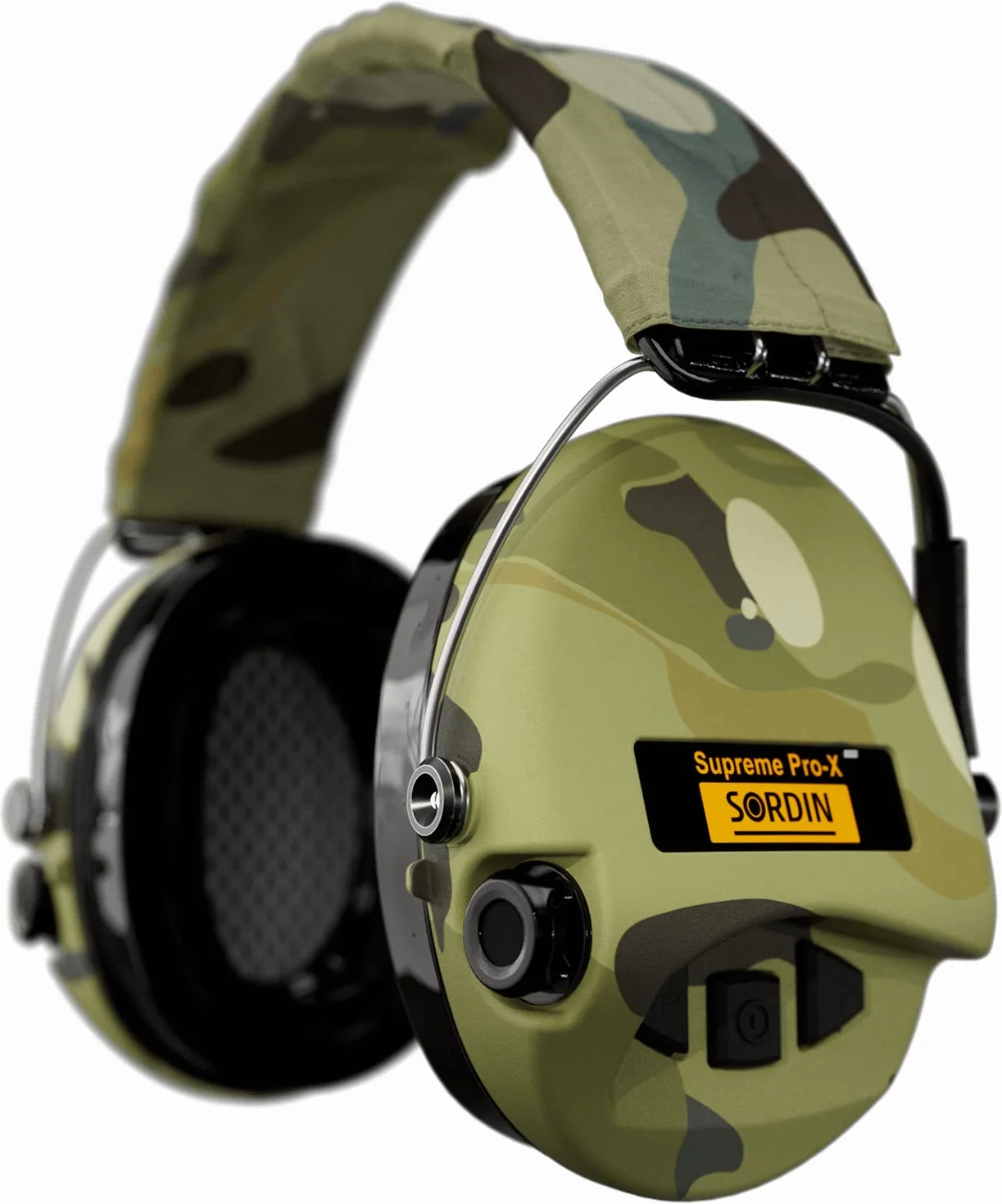 Sordin Pro X LED Cascos - 75302-X-08-S - Auriculares Ultrafinos Electrónicos | Orejeras de Protección Auditiva | Diseño Extraplano para Cazadores - Tiradores y Aficionados a la Caza - SOR75302-X-08
