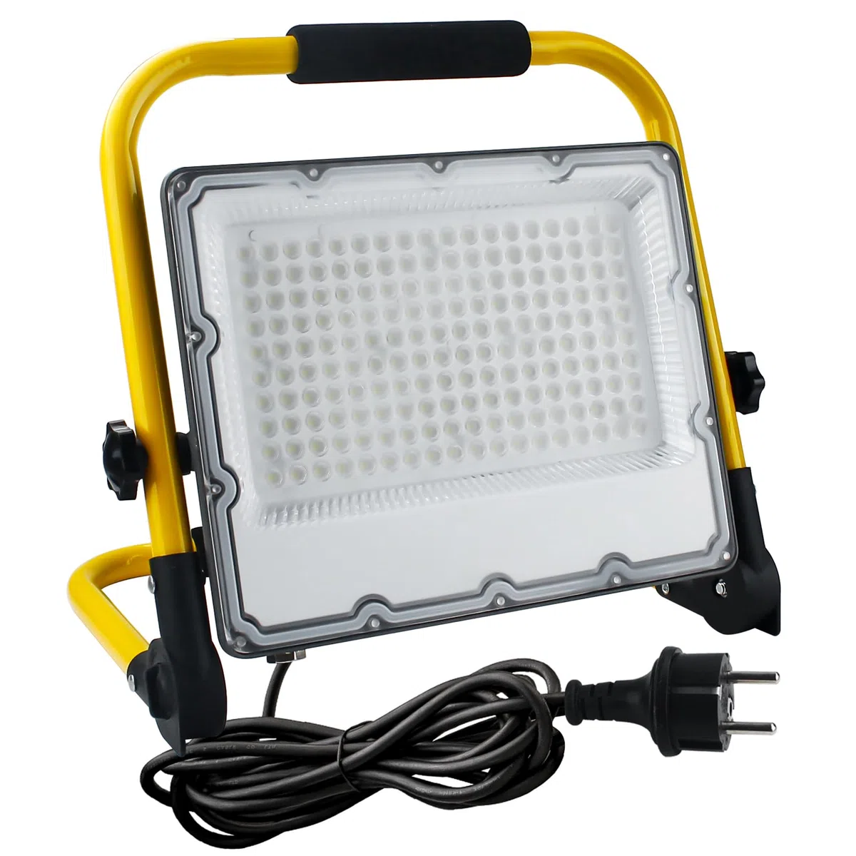 Foco de Trabajo LED 150W, Portátil Luz de Construcción con Cable de 4M,15000 LM 6500K Luz Blanca,Enchufes Schuko,IP66 Impermeable para Usar en Exterior,Obras,Taller