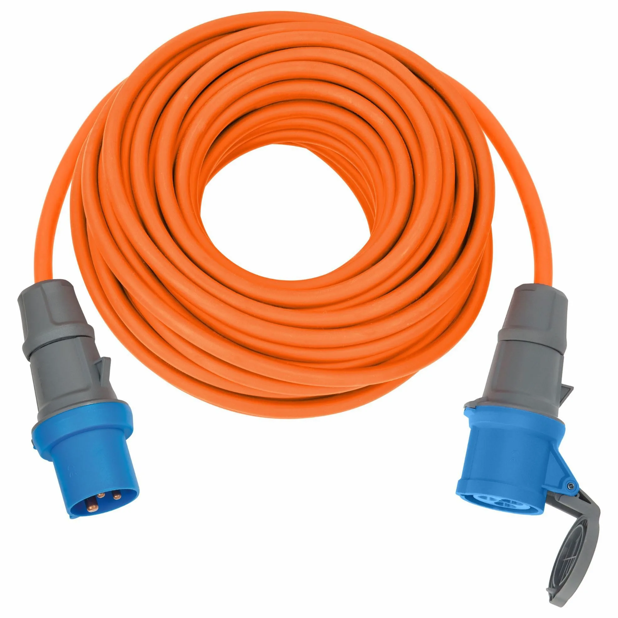 Brennenstuhl cable alargador CEE de 25m para camping y caravana (alargador CEE, cable de 25 m en naranja, enchufe y acoplamiento CEE con tapa de cierre, IP44, uso en exteriores, fabricado en alemania)