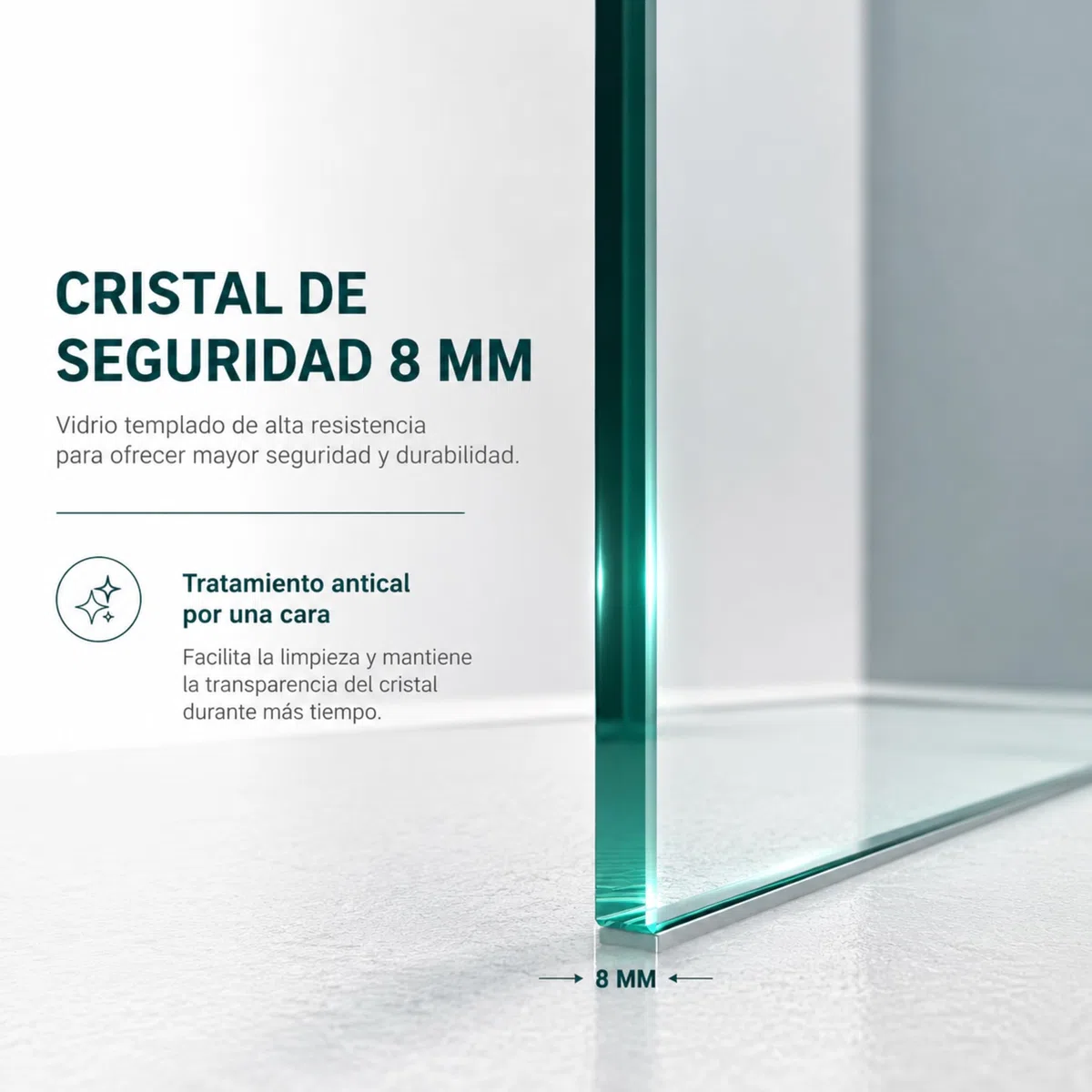 Mampara Ducha Fija - Mamparas de Ducha Fija con Cristal Templado 8 mm – Cristal Transparente con Tratamiento Antical - Perfilería Negro Mate – 88 a 90 cm (Ancho Adaptable) x 200 cm (Alto)