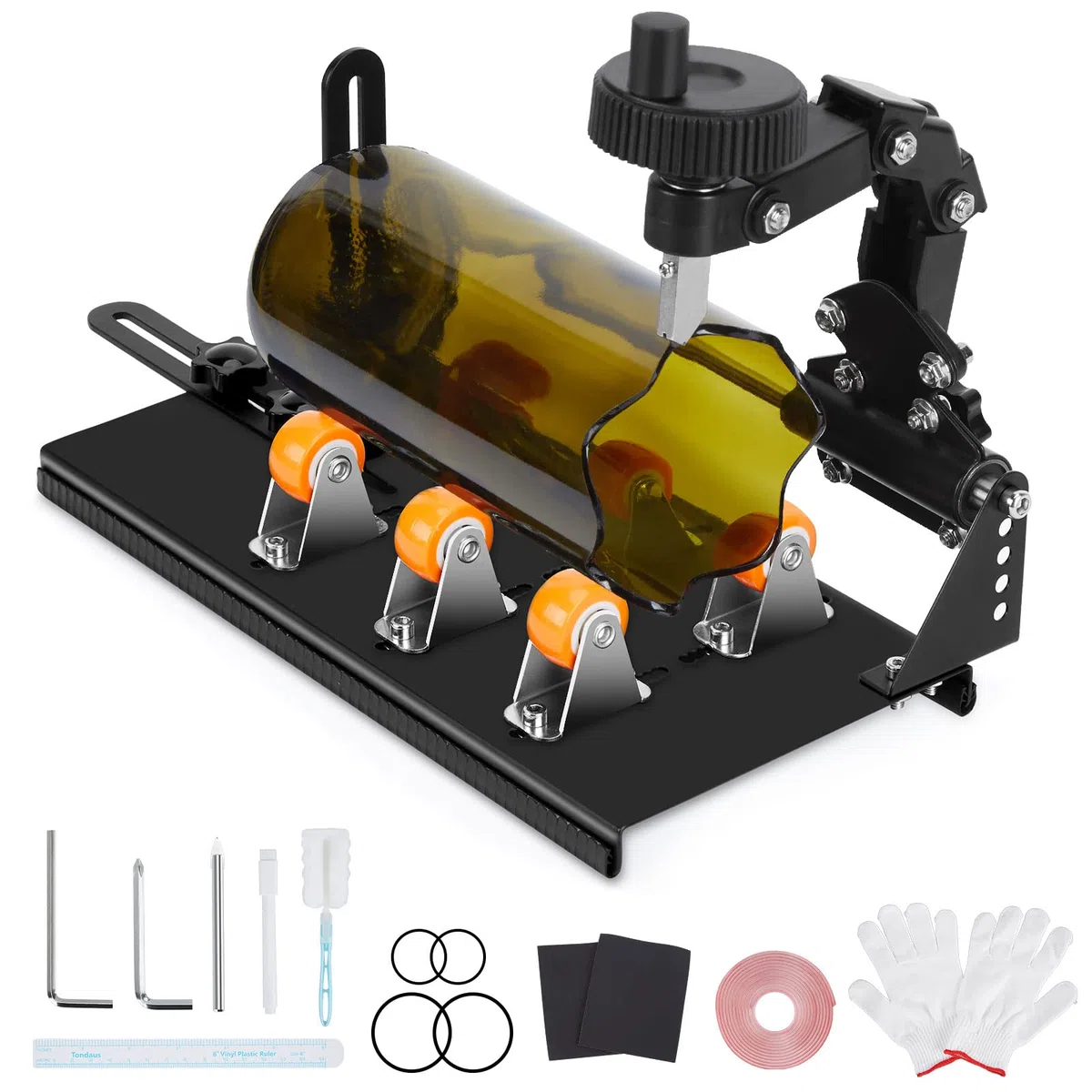 Kit de cortador de botellas de vidrio, FIXM DIY cortador de vidrio para botellas con ancho ajustable, DIY cualquier obra de arte con un juego completo de accesorio