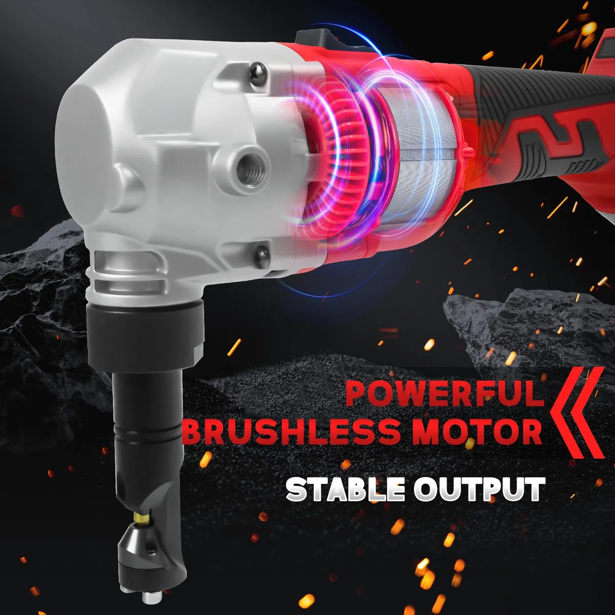 Nibbler de metal inalámbrico para batería Milwaukee de 18 V, cortador de metal sin escobillas con 3 velocidades, cortador eléctrico de acero para acero inoxidable, aluminio, 30000 RPM, bolsas