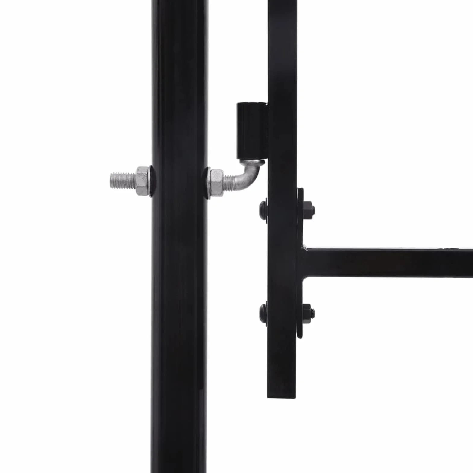 ShGaxin Cancela de Valla Doble Puerta con Puntas, Puertas Metalicas Exterior, Puerta Jardin, Valla De Jardin, Puerta De Jardín, Acero Negro 3x1,75 m