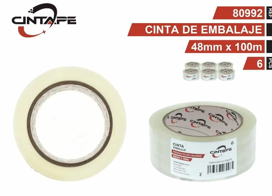 cinta embalaje Cinta adhesiva celo transparente precinto 48 mm x 100 m 36 unidades