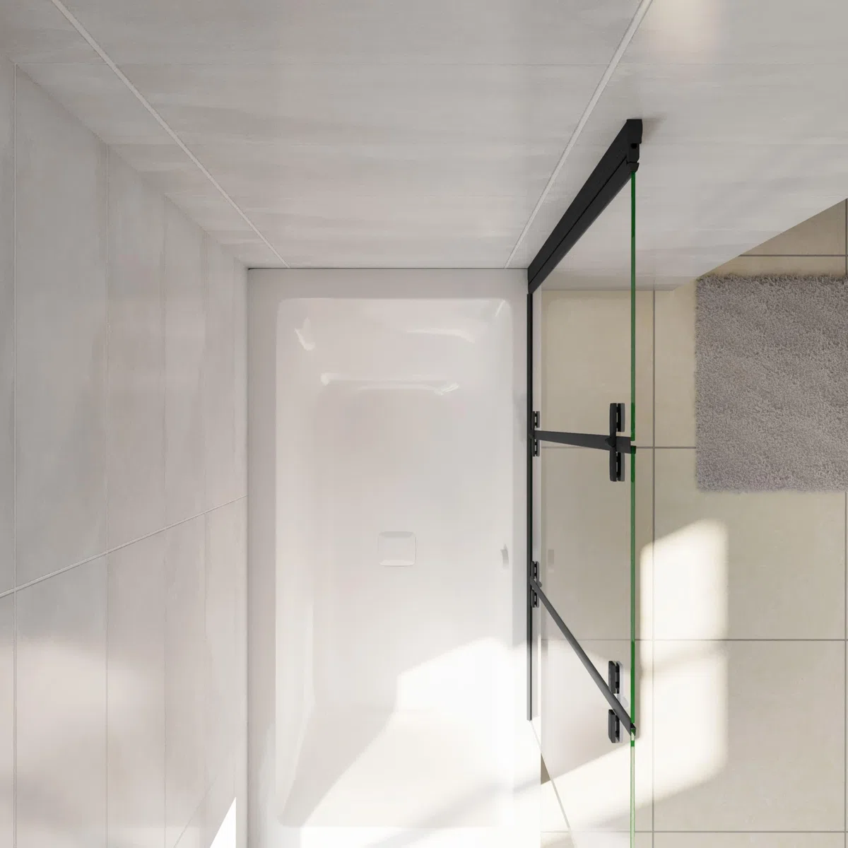 AICA Mampara de Bañera Abatible 3 Hojas Cristal Antical 6mm 3 veces plegable Tamaño (1280-1300) x1400mm