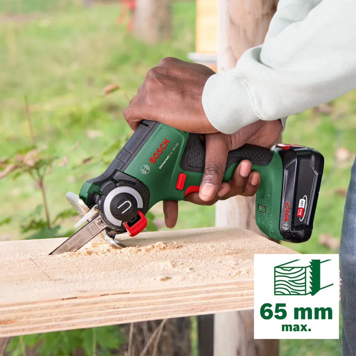 Bosch Sierra NanoBlade con batería UniversalCut 18V-65 (para cortar rápido y a mano alzada madera y plástico; profundidad máx. de corte: 65 mm; sistema de 18 V; en SystemBox) – Amazon Edición