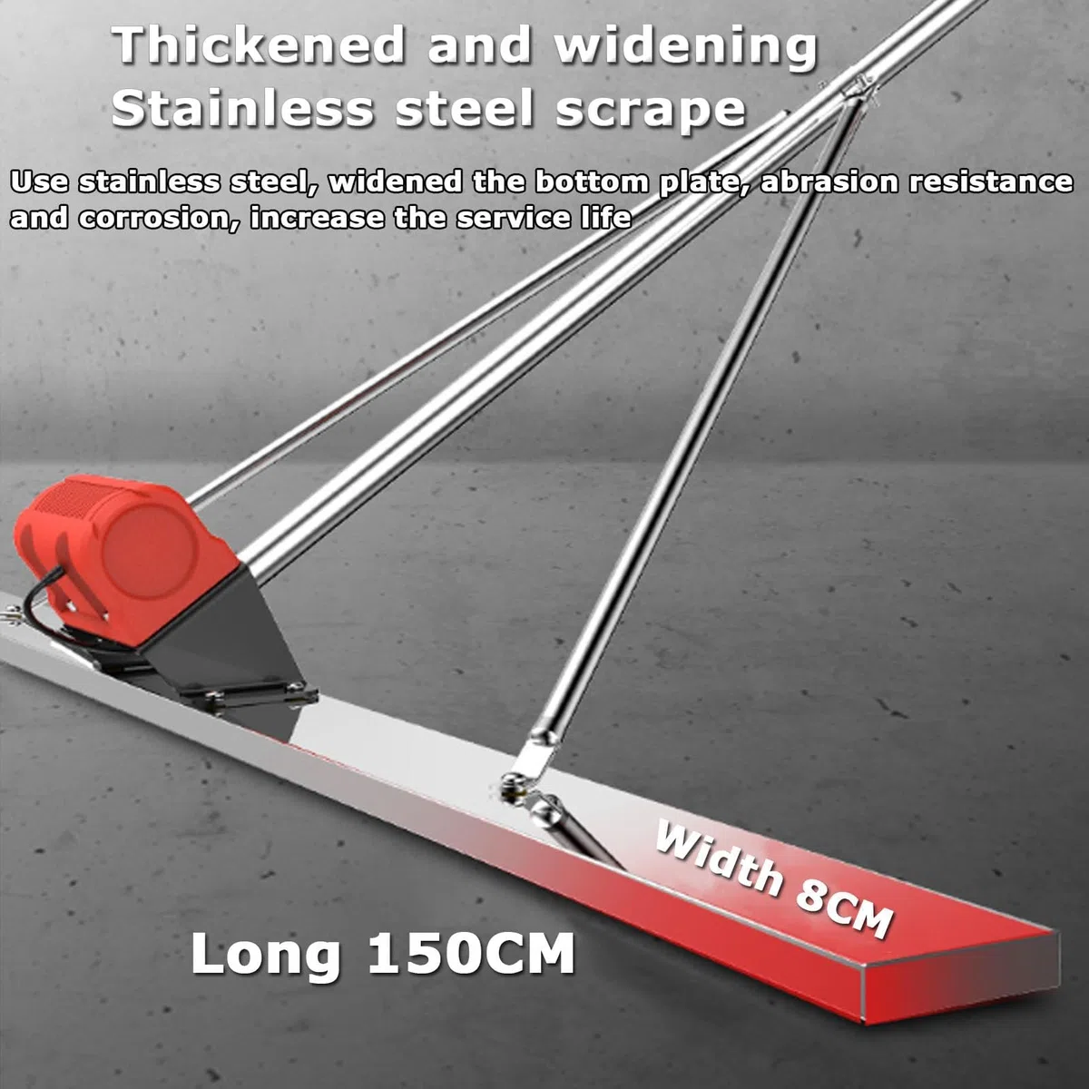 Herramienta De Acabado De Solera De Superficie De Hormigón De 59 ", Kit De Cuchilla De Regla De Nivelación Vibratoria De Cemento Con Batería De 6000 Rpm, Herramienta Eléctrica Inalámbri(Size:2Battery)