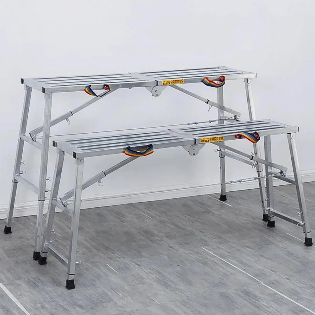 Plataforma de Trabajo Plegable, Andamio Ajustable Portátil, Andamio Resistente para Limpieza de Techos, Taburete Escalón para Remolque Vehículo, 160 x 30 cm