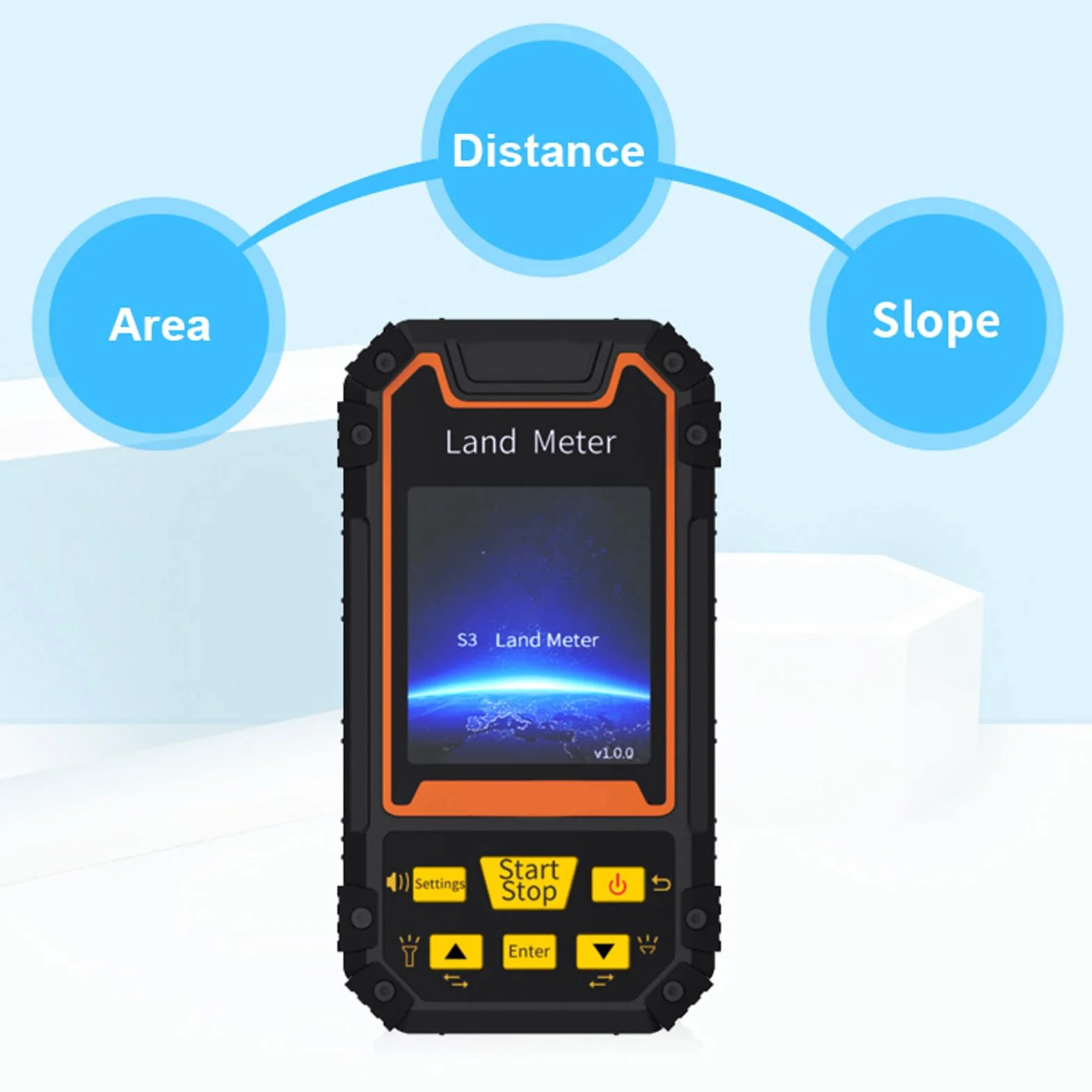 Medidor de Terreno, Receptor GNSS Profesional Máquina Topográfica GPS Soporta área Distancia Medición de Pendiente en el Aire Mini Instrumento de Medición Topográfico de Mano