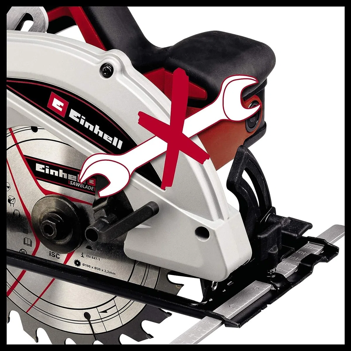 Einhell Sierra circular manual TC-CS 1410 (1410 W, hoja de sierra Ø190 x Ø30 mm, profundidad de corte máx. 67 mm, ajuste sin herramientas de la profundidad de corte y del ángulo de inclinación)
