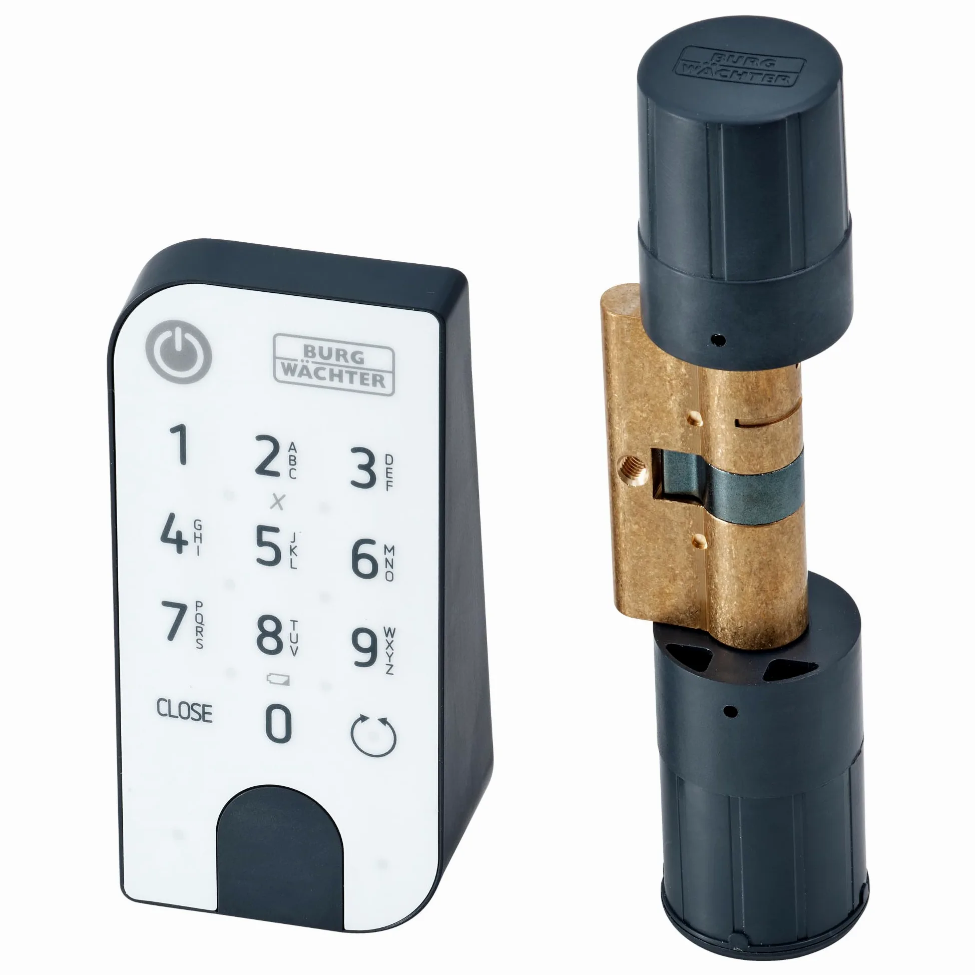 BURG-WÄCHTER Cerradura electrónica de seguridad para puertas de entrada secuENTRY, funcionamiento con código numérico, app o llave electrónica, incl. cilindro, Entry Home 2.0
