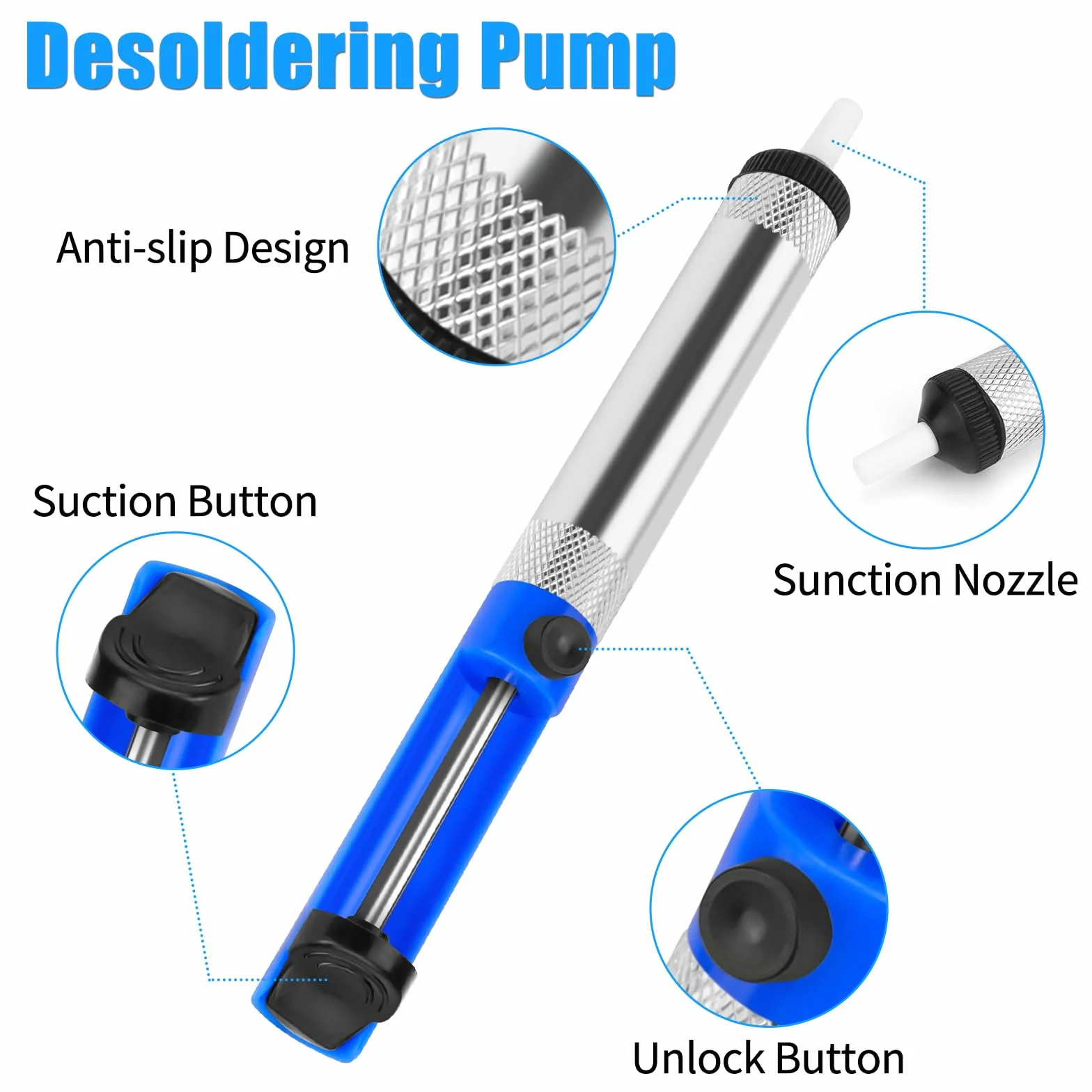 Bomba desoldadora con ventosa de soldadura, mecha de desoldadura, alicates cortadores de alambre de microcorte, juego de herramientas de extracción de soldadura, kit de accesorios de asistencia de