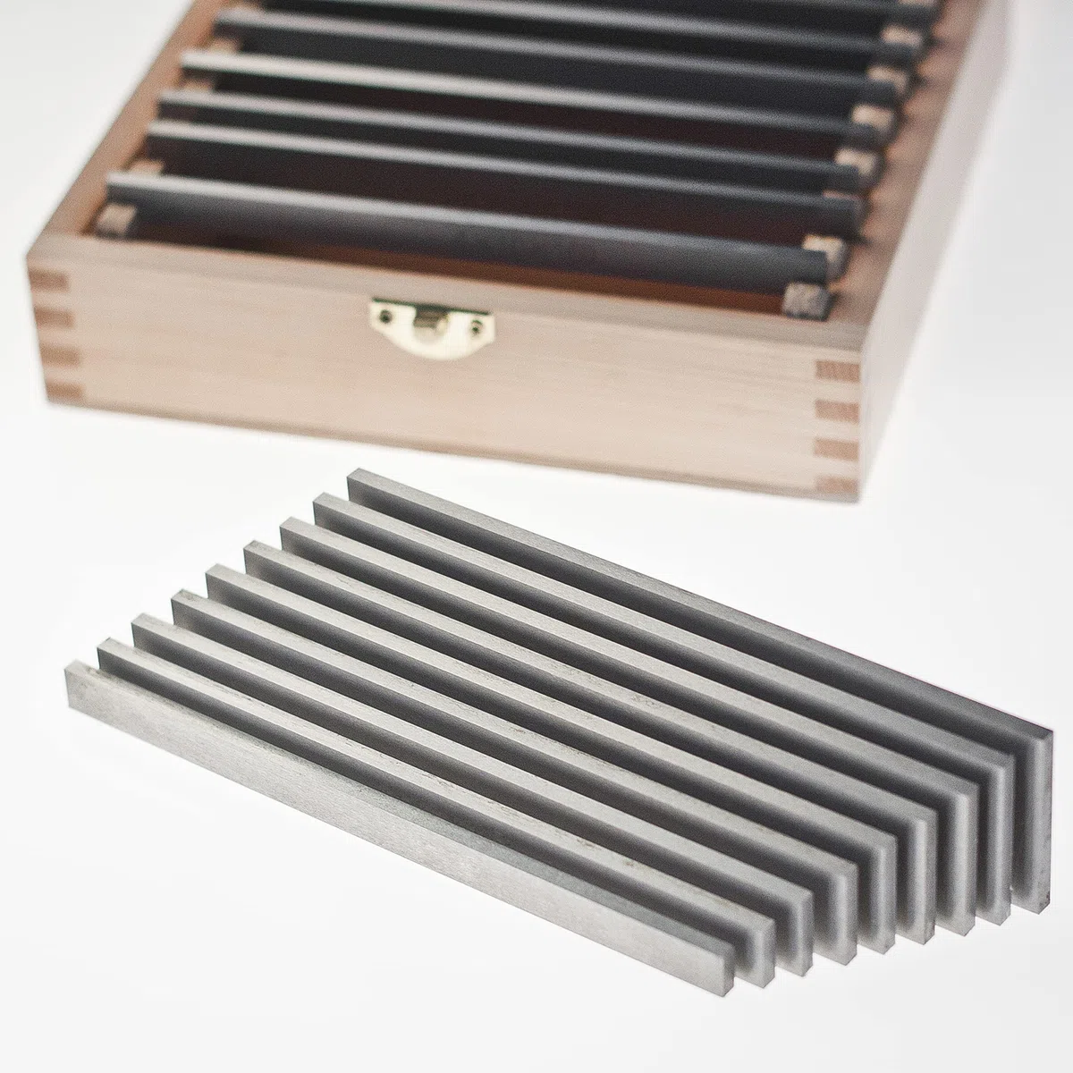 Juego de almohadillas paralelas de precisión (28 unidades), longitud 150 mm, ancho 10 mm, DIN8168, base de fresado