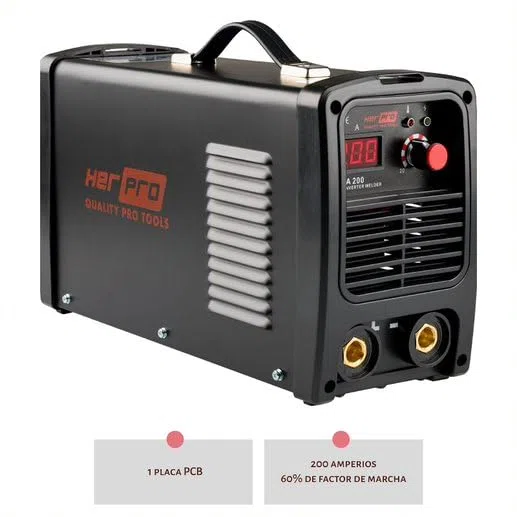 QUALITY PRO TOOLS | Soldador Inverter Profesional MMA-200amp al 60% | Funciones Hot Start, Arc Force y Anti Stick | Máquina de Soldar Ligera, Portatil y Facil de Usar