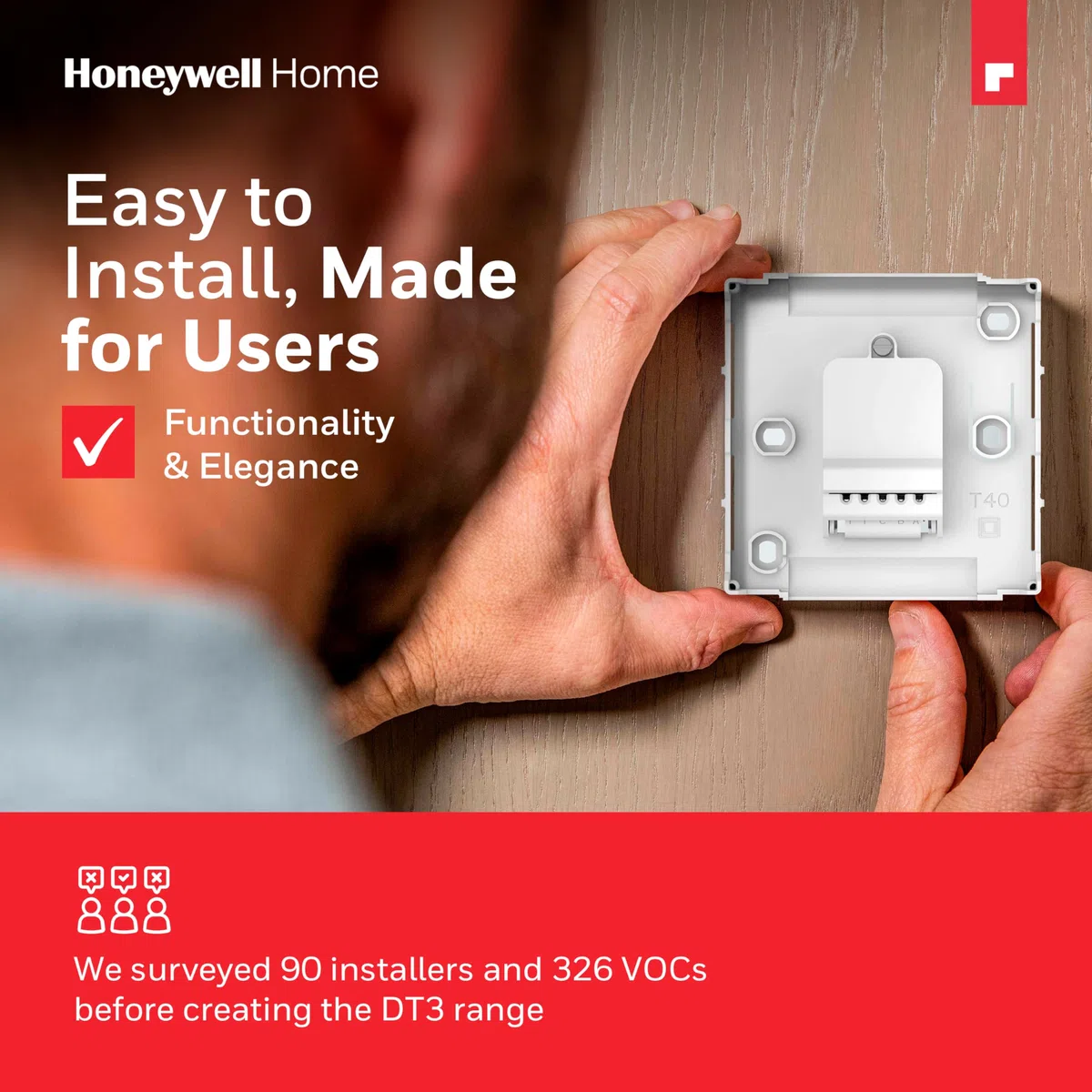 Honeywell Home DT3 Termostato On/Off cableado, blanco