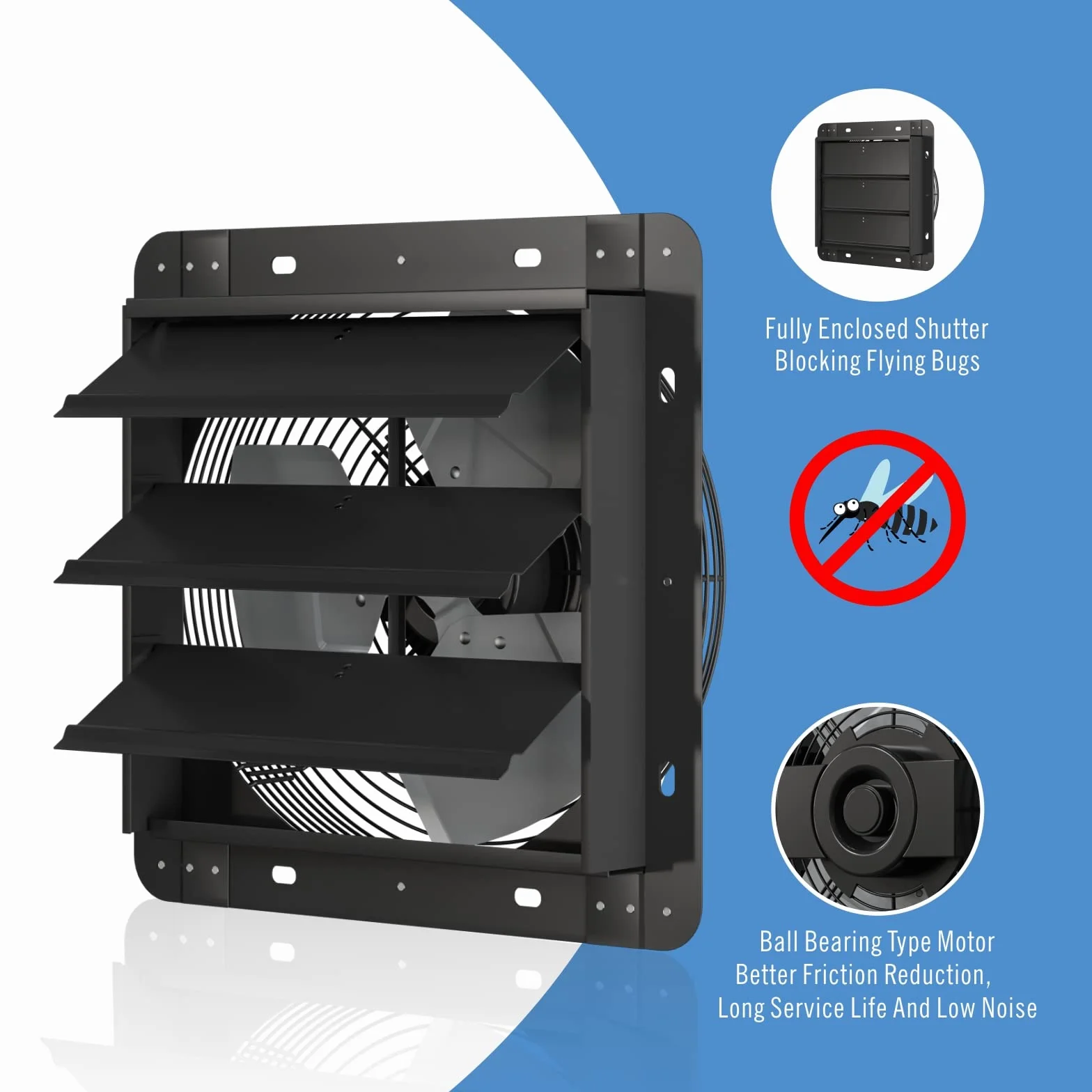 Aygrochy 300mm Ventilador extractor de aire escape, para calefacción, refrigeración, tiendas de crecimiento, hidroponía, uso doméstico, ventilación y extractor de aire.