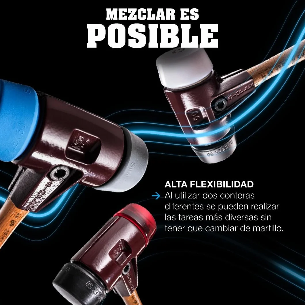 HALDER 3028.040 - Maza de goma + nylon Simplex Ø 40 mm