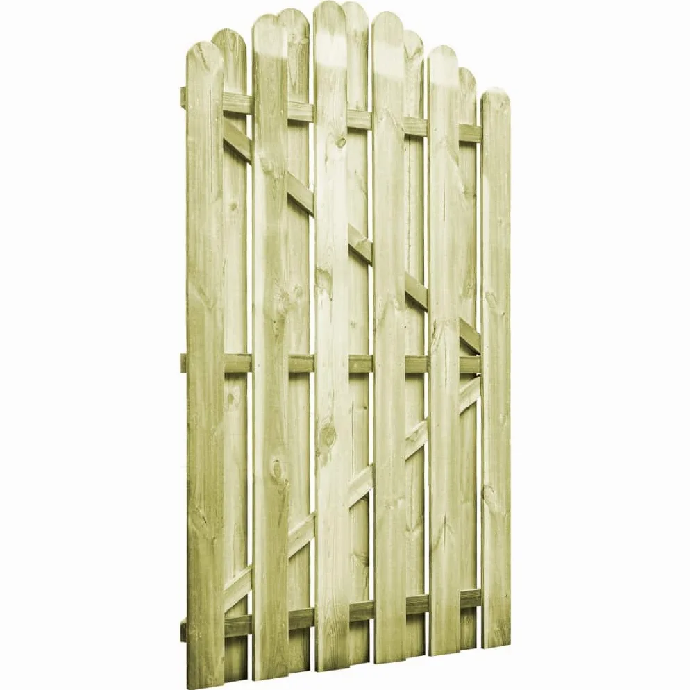 Festnight Puerta de Valla Madera, Cancela de Valla Jardín Exterior, Resistente a la Intemperie y a la Putrefacción, Puerta Diseño Arqueado Verde 100x150 cm