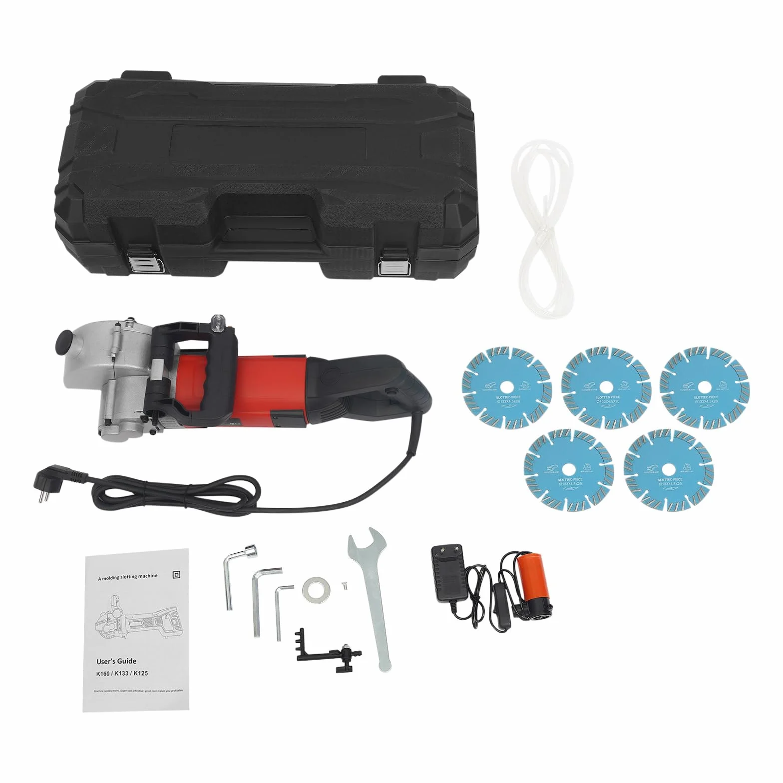 Fresadora eléctrica para muros y hormigón, 3500 W, con guía láser, 5000 rpm, profundidad máxima de ranura y ancho 40 x 42 mm, 133 mm, hojas de sierra para ladrillo, hormigón, mármol