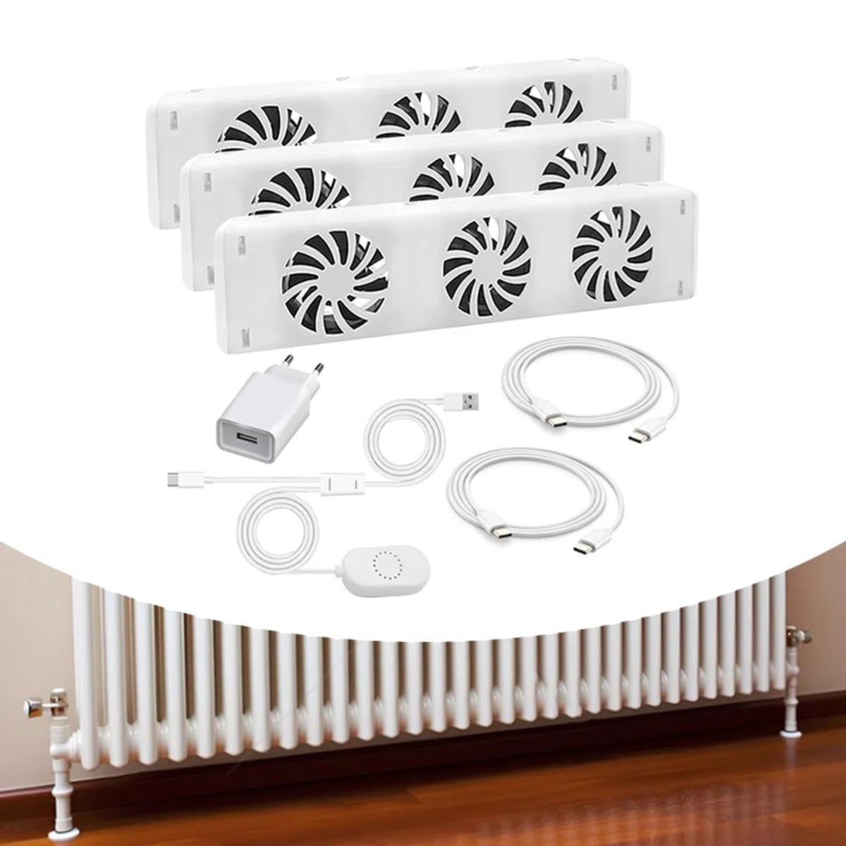 HpLive Ventilador para radiador, radiador para el hogar, magnético, con 3 ventiladores mejorados, calefacción y ahorro de energía (kit de extensión)