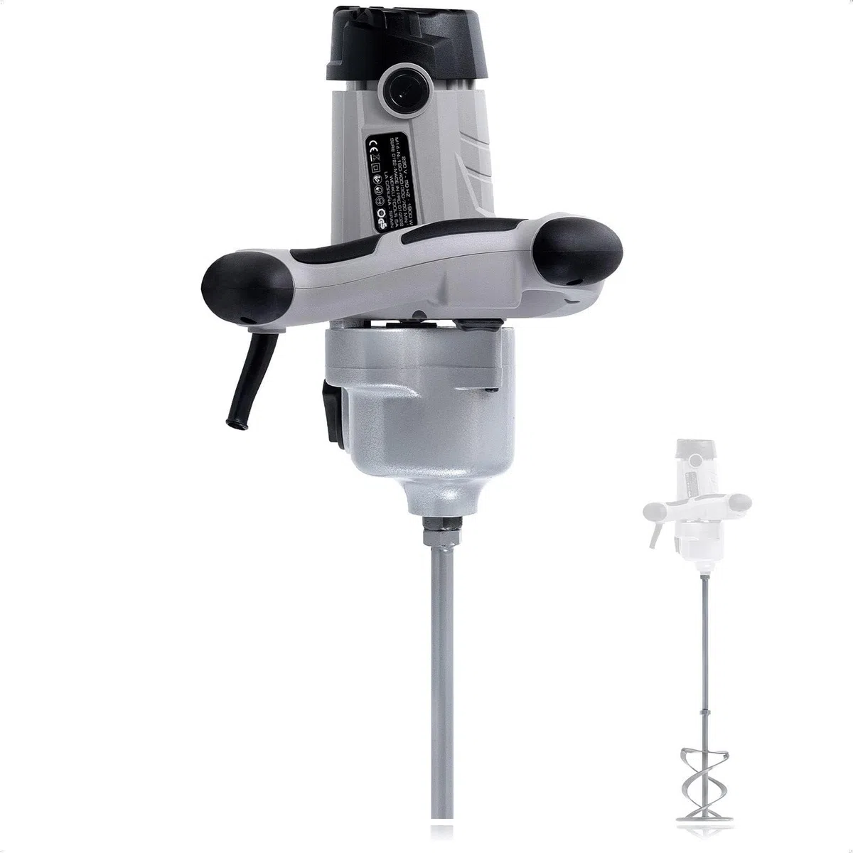 Werku WK401710, Mezclador Pintura-Mortero, Calidad Profesional, Mezclado 100 Kg, Potencia 1800 W, Incluye Varilla Mezcladora