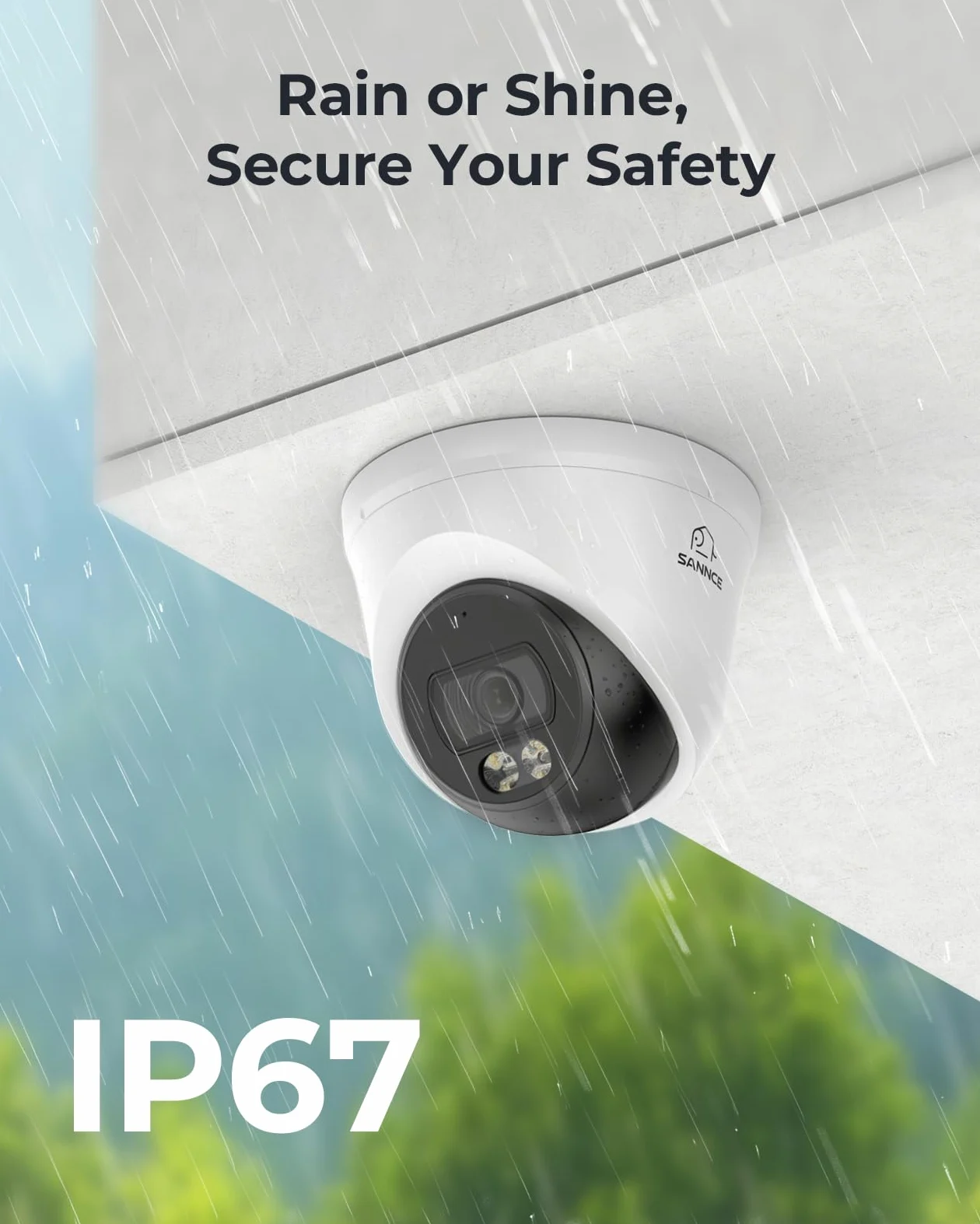 SANNCE Kit de cámaras de vigilancia PoE 5MP 8CH NVR + 4 cámaras IP 2K Impermeables con 1TB HDD, Leds IR Inteligentes, detección de Movimiento, Alarma por App, visión Nocturna de hasta 20 Metros