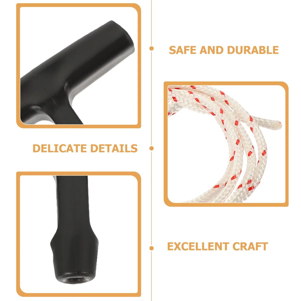 jojofuny Cuerda de emergencia para puerta de garaje de 5 piezas con mango robusto, resistente a la rotura, flexible y duradera, adecuada para escaleras de suelo y refuerzo como repuesto para puerta