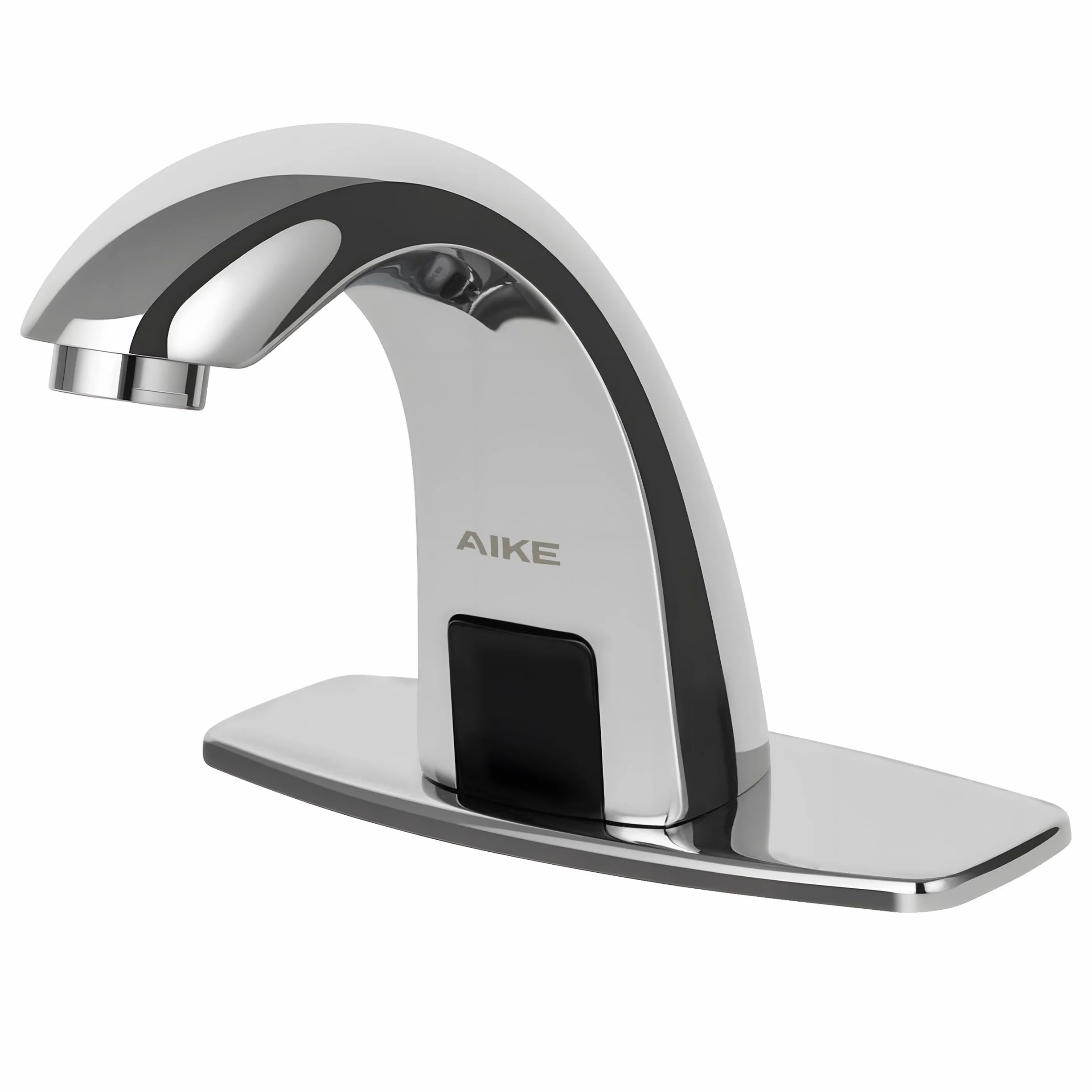 AIKE AK7500 Grifo Sin Contacto para Baño, Grifo Automático con Sensor de Un Solo Agujero con Placa de Cubierta para Baños Comerciales, Cromo