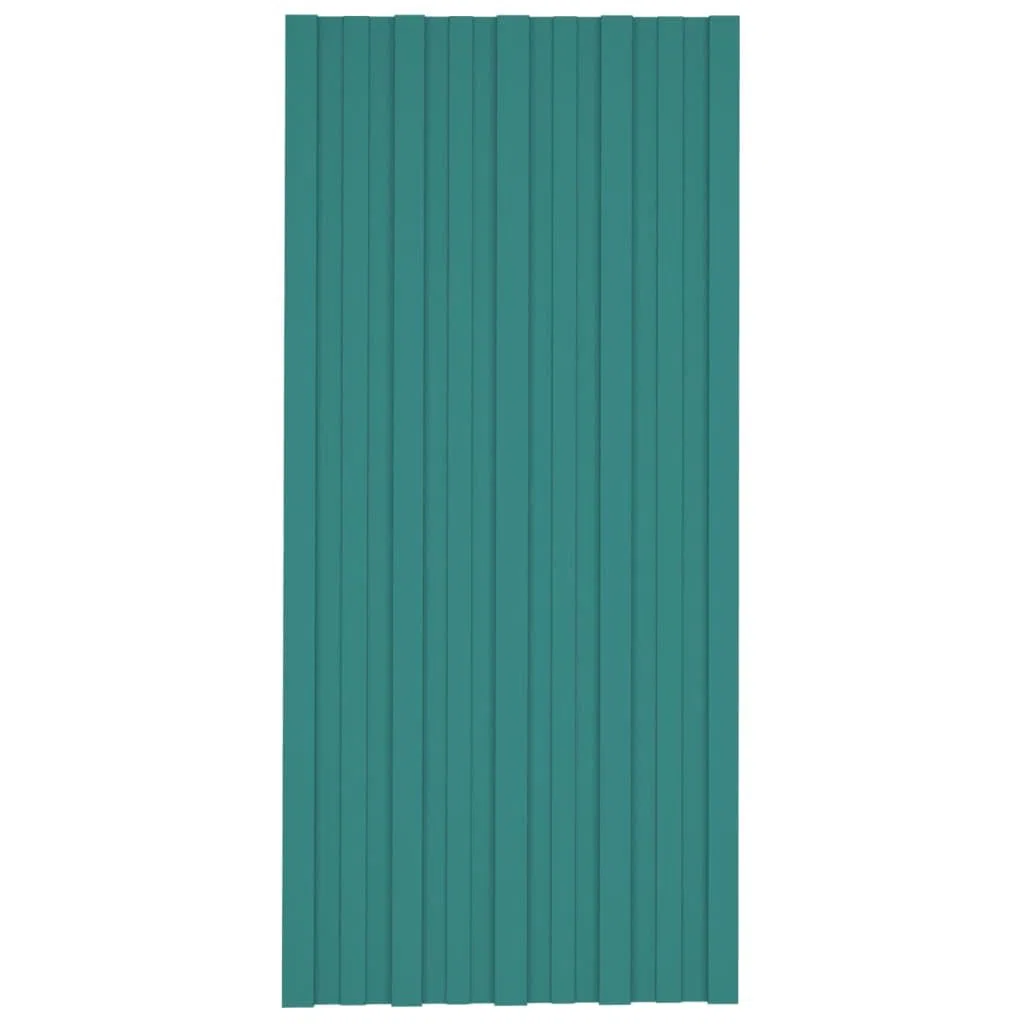 vidaXL 36x Panel para Tejado Plancha Lámina de Techo para Garaje Caseta Placa Cobertizos Establos Casas Móviles Acero Galvanizado Verde 100x45 cm