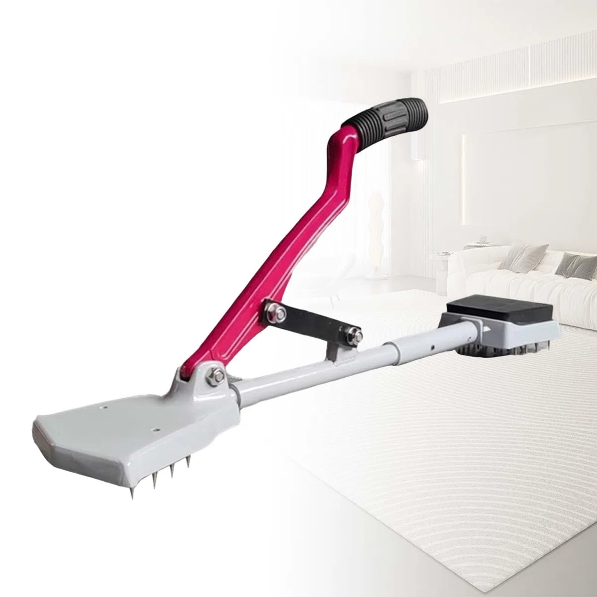 Tensor Alfombras Sin Rodilla, Herramienta Tensar Moqueta, Estirador Resistente Con Clavos De Acero Para Instalación Limpia En Esquinas Difíciles