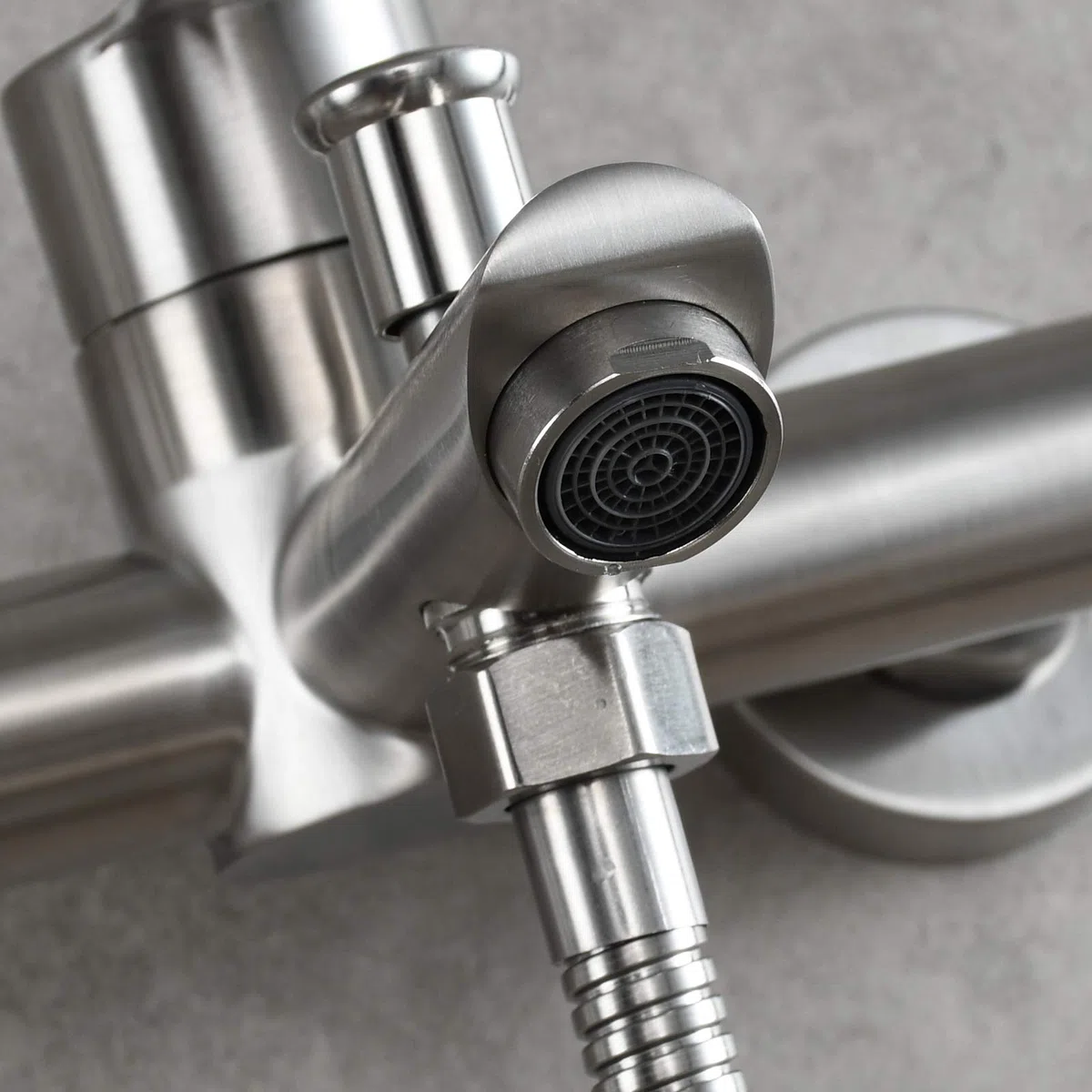 CIENCIA Grifo Ducha Bañera de Pared Acero Inoxidable para Baño, SNA516