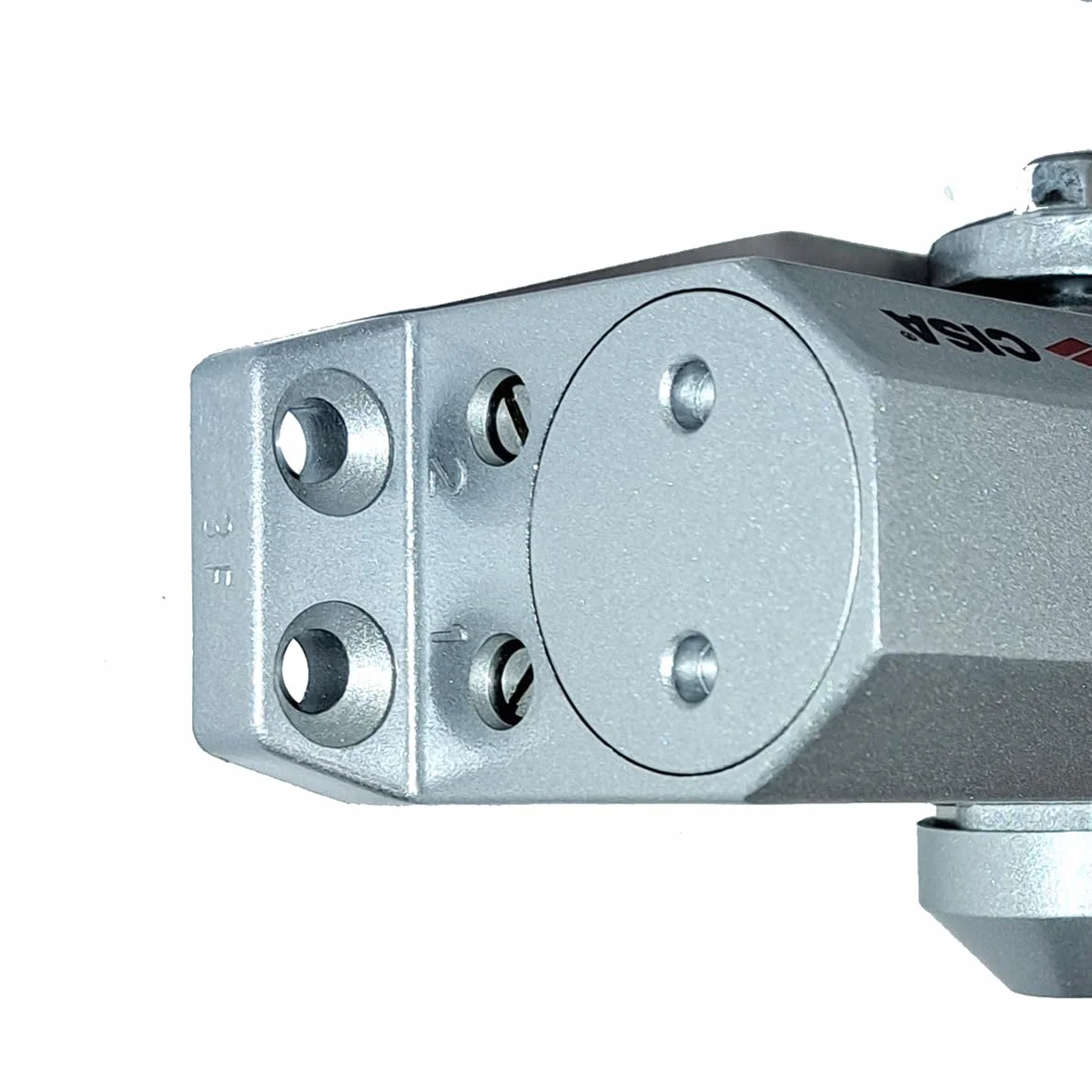 CISA Serie 604 - Cierrapuertas con cremallera con parada 16047103097 - Cierrapuertas con velocidad de cierre ajustable - Acabado gris aluminio - Para puertas máx. 80 kg