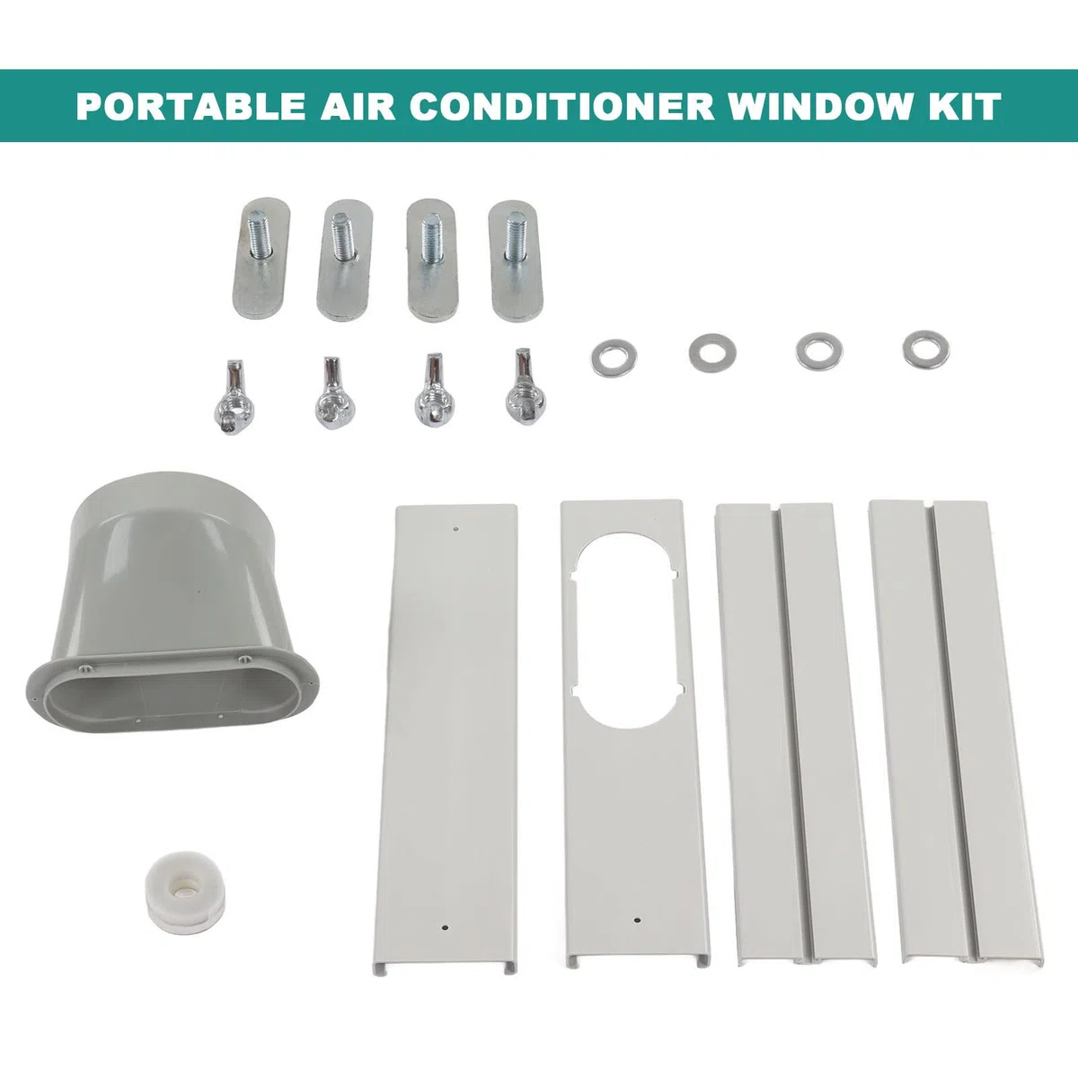 Kit de Ventana de Aire Acondicionado Portátil Actualización Deflector Retráctil Conducto de Escape de Empuje para Tubo de 150mm