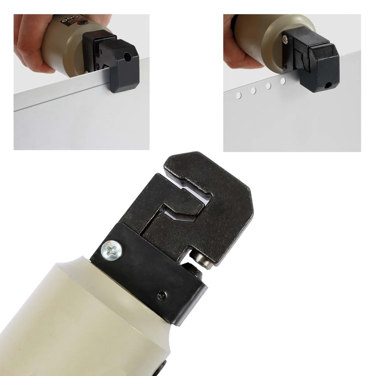 XPOtool Dobladora perforadora de aire comprimido para chapa y carrocería con punzón 5mm pliegue 13 mm