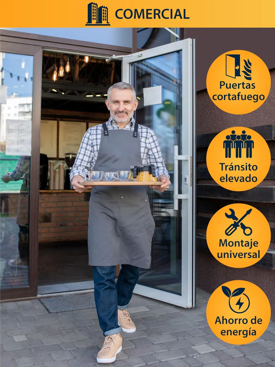 NAPOLEON N-1000 Cierrapuertas Automático Robusto - Normas EN1154/EN1634 - Comercial & Residencial - Puertas de 20Kg a 60Kg Tamaño 3 - Plantilla de Taladros - Instalación Fácil y Rápida (Blanco)