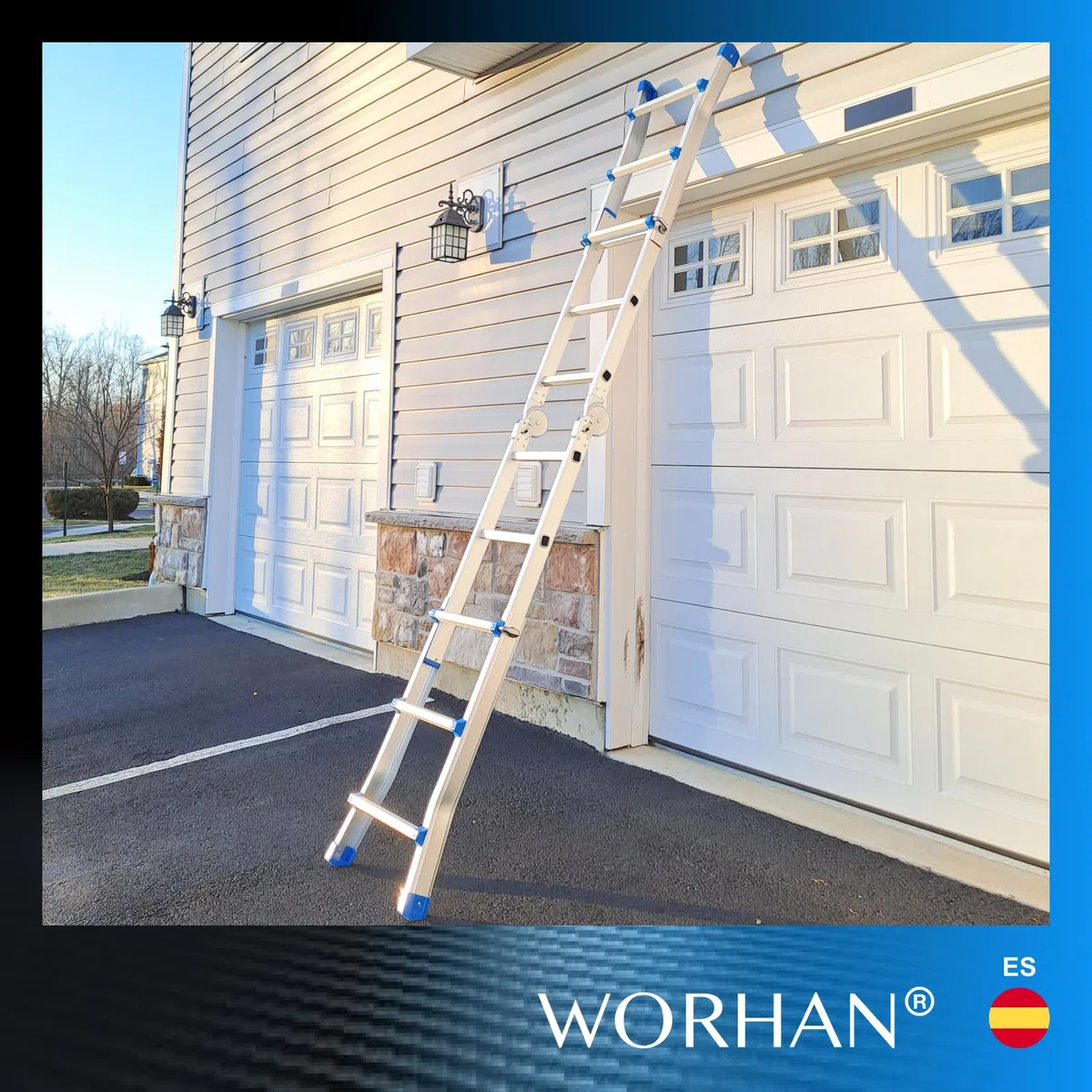 Escalera 302cm Aluminio Telescopica 3.02m Multifuncion Multiuso Aluminio Plegable Tijera L3