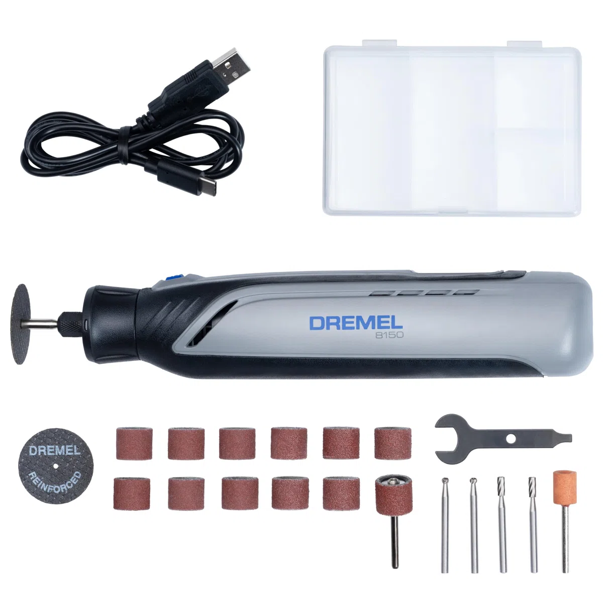 Dremel 8150 Multiherramienta a batería de 7,2 V 2Ah sin escobillas Herramienta Rotativa recargable por USB-C, 20 accesorios, Velocidad Variable 5.000-30.000 RPM, luz LED, corte, lijado, tallado