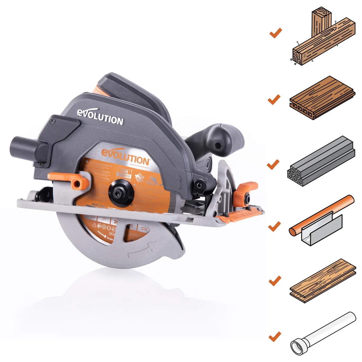 Evolution Power Tools - R185CCS Sierra circular multimaterial, 185 mm 230 V