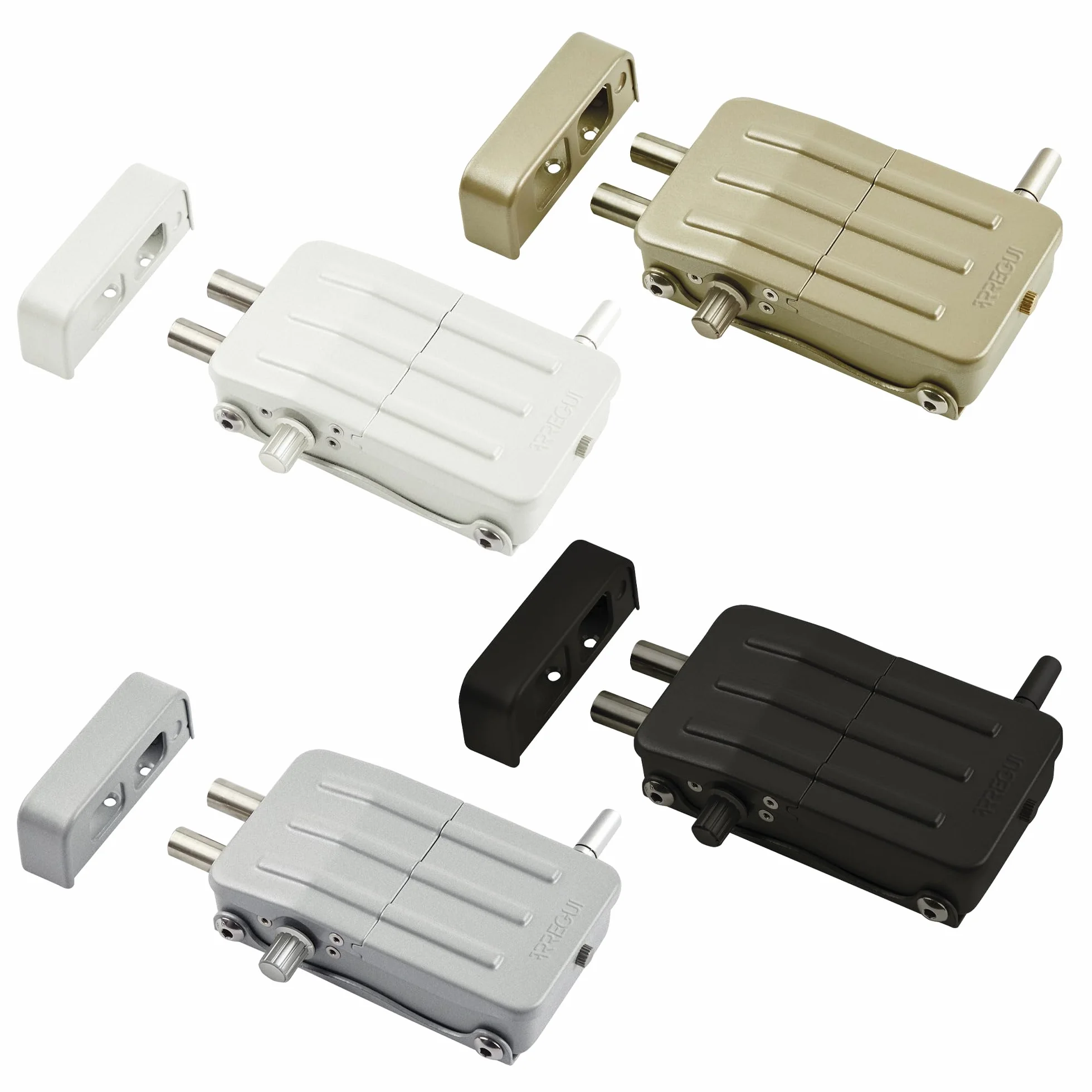 ARREGUI CI10P Cerradura de Seguridad Invisible para Puerta con 4 mandos a distancia | Antirrobo | Anti Okupas | Cerradura Electrónica para Puerta | Cerradura Inalámbrica | Cerrojo Interior | plata