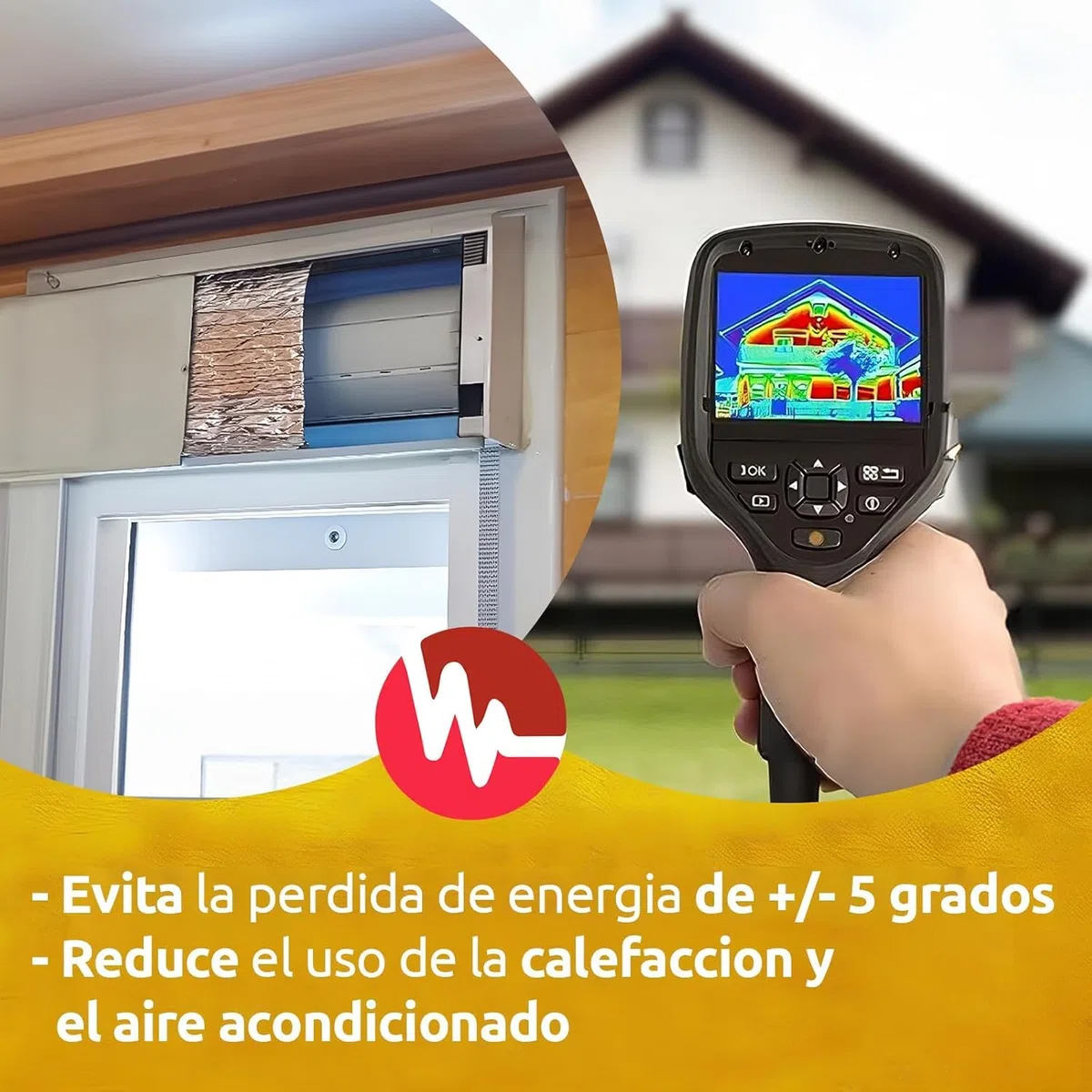 AISLANTE PERSIANAS CAJÓN CON AUTOADHESIVO | Evite la entrada de Frio o Calor por el cajón de las persianas | Se Instala sin Herramientas | 1.20m largo x 0.25 alto | 100% ALUMINIO (Pack de 5 unidades)