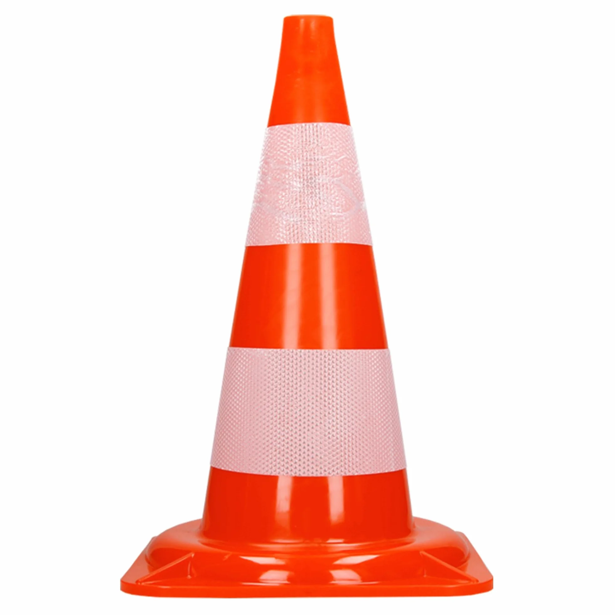 ECD Germany 20x Cono de Tráfico Obra Pieza de Señalización Emergencia Color Naranja y Blanco 47 cm de Altura en PVC Fuerte y Robusto Pilón de Seguridad con Rayas Reflectantes Flexible y Transportable