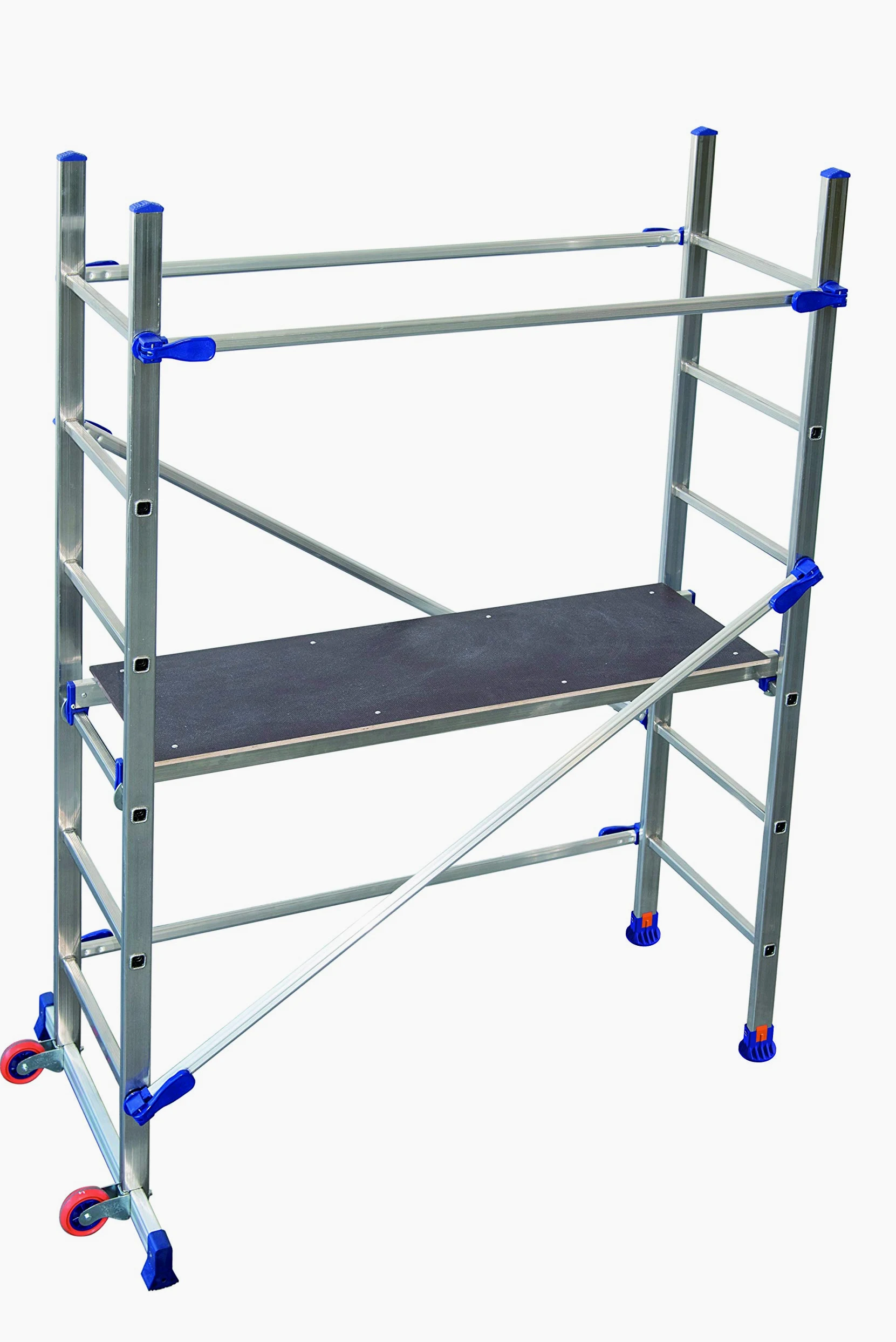 FACAL Pequeño andamio móvil P6 de aluminio para todos los trabajos en casa y en casa con una altura de trabajo máxima de 2,90 m.