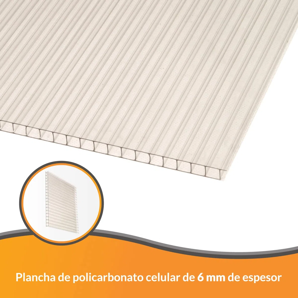 Kit 10 Planchas policarbonato transparente para falso techo 6mm - Medida exacta: 595x595 para encajar en las guías - Protección UV